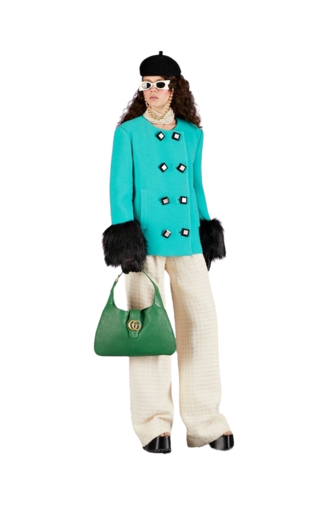 Gucci Aphrodite Green Leather Hobo Shoulder Bag - Runway Catalog