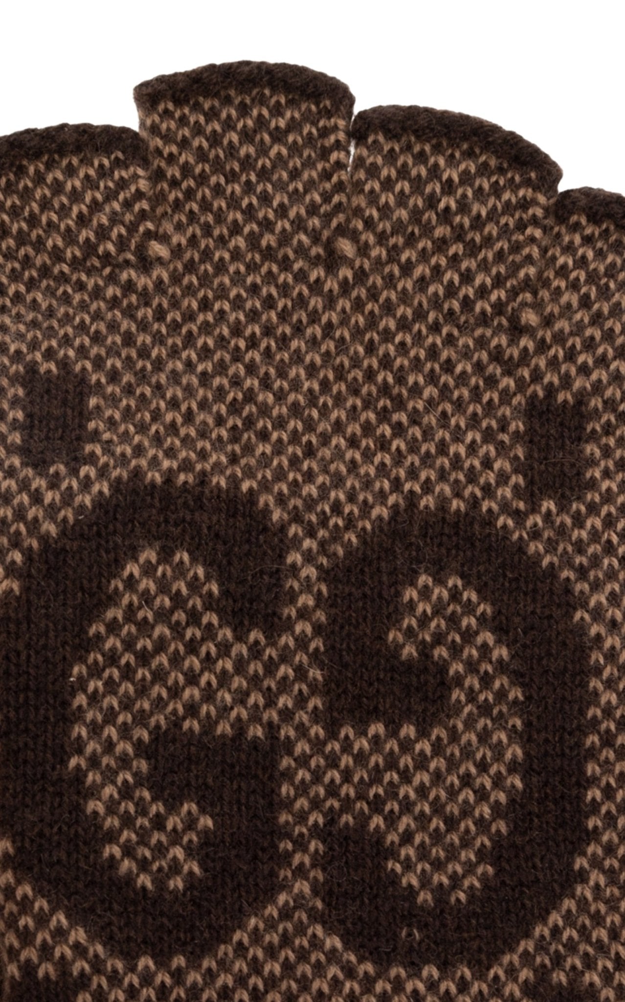 Gucci Brown Cashmere GG Fingerless Gloves - Runway Catalog