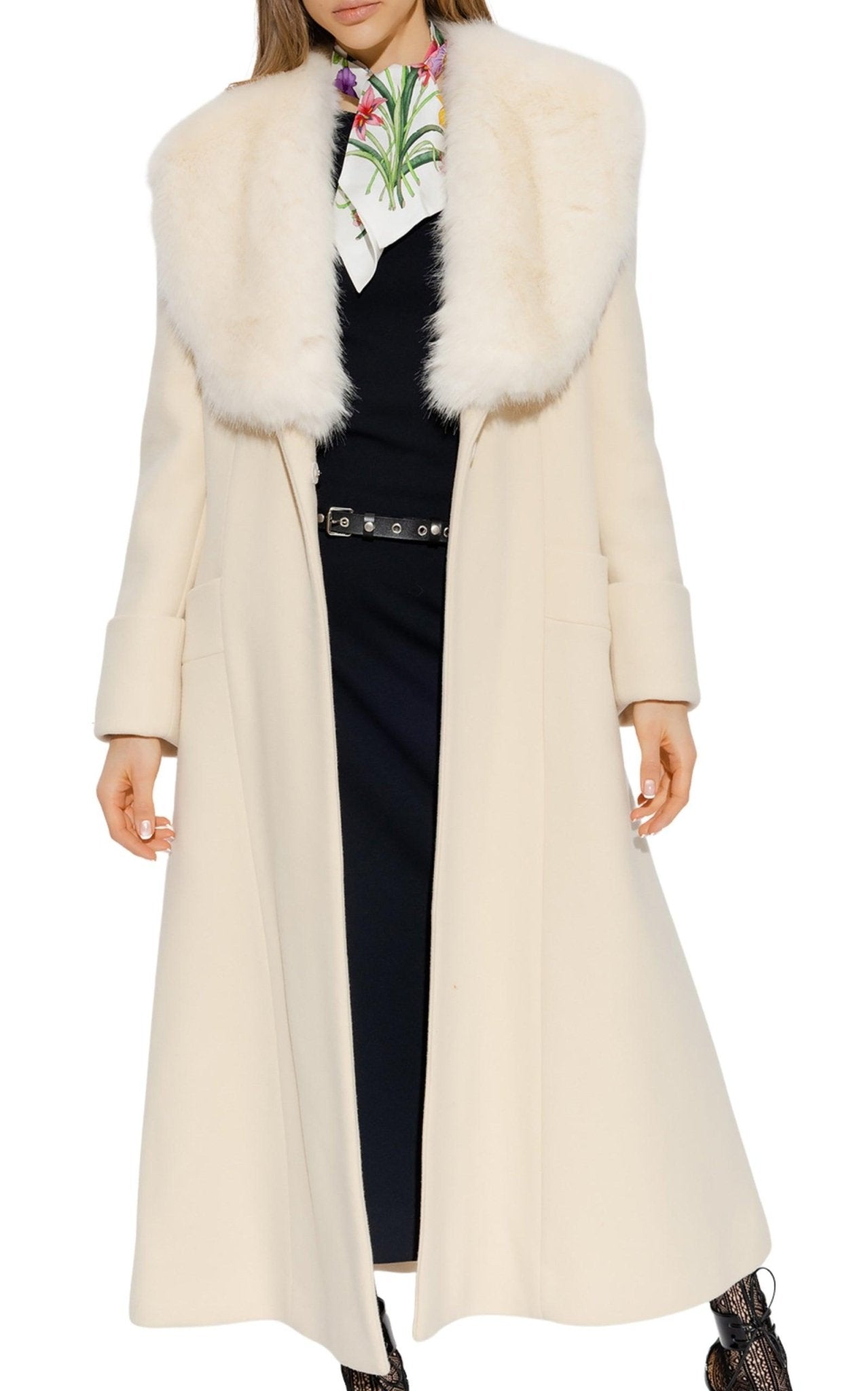 Gucci Cosmogonie Belted Faux Fur - Trimmed Wool - Blend Coat - Runway Catalog