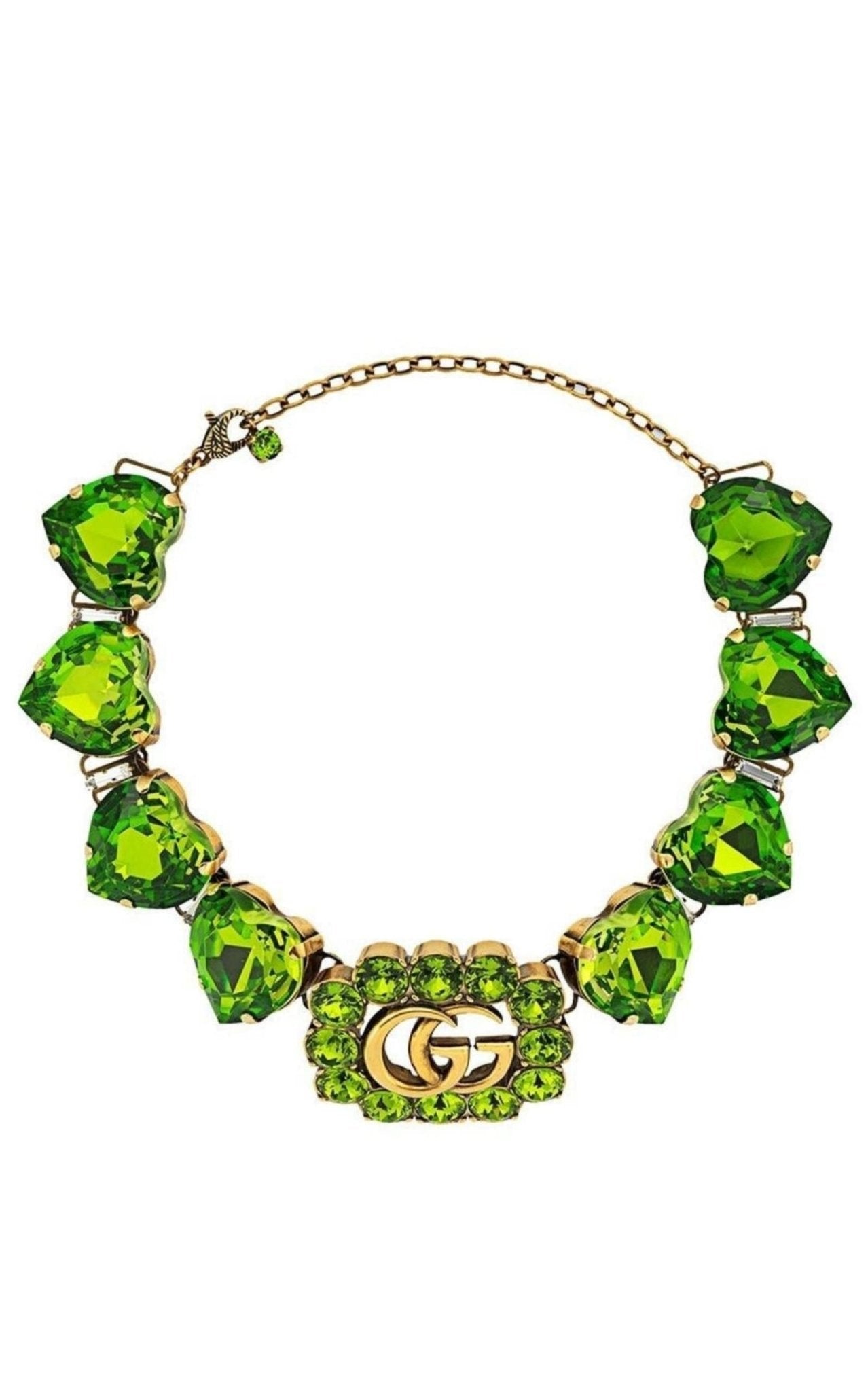 Gucci Double G Heart - crystal Necklace - Runway Catalog