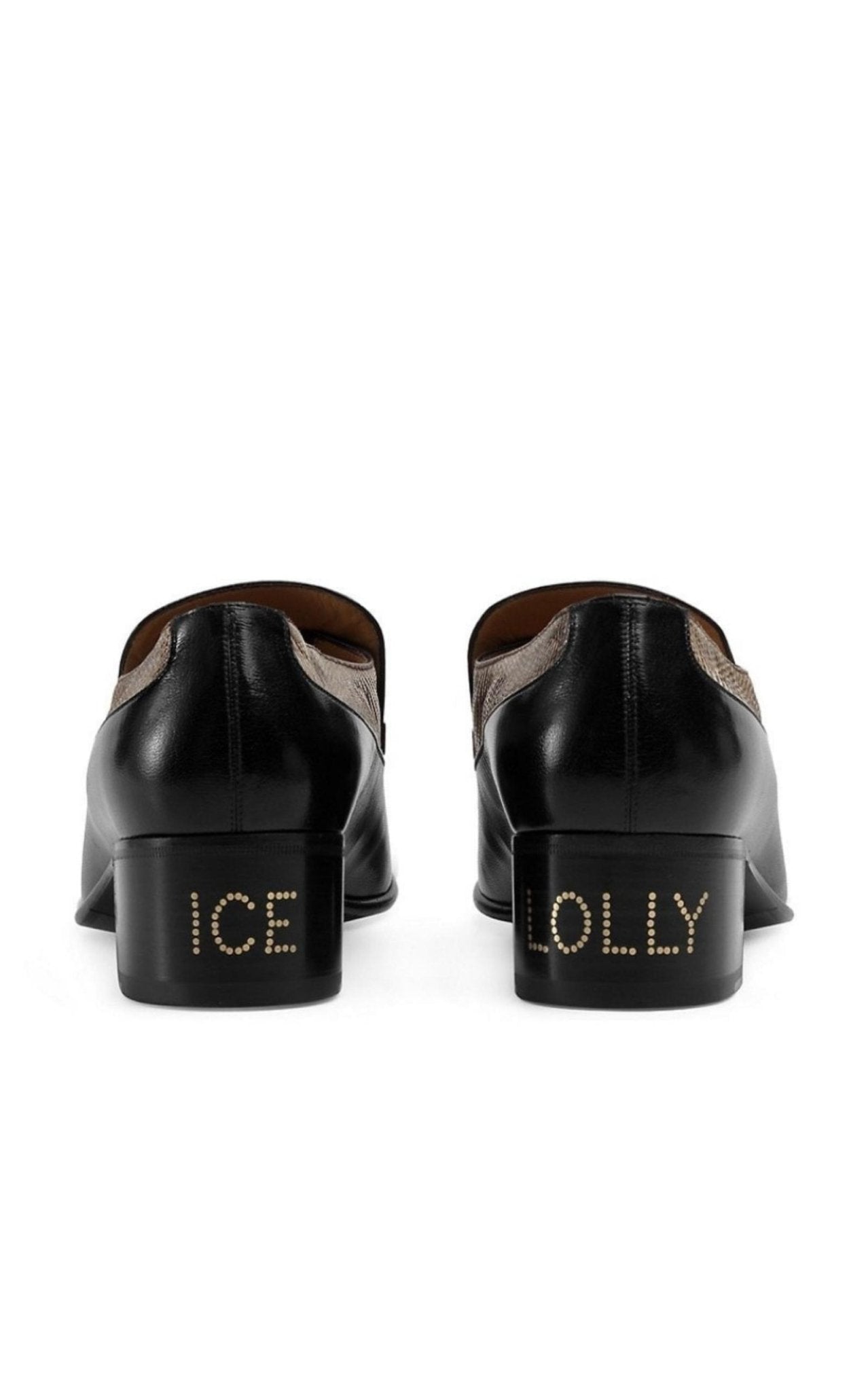 Gucci Ebal Horsebit Lizard - Embossed Leather Chain Loafers - Runway Catalog