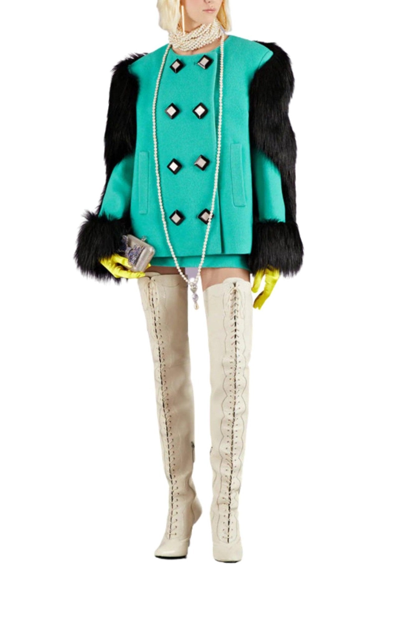 Gucci Faux Fur - trimmed Wool Jacket - Runway Catalog