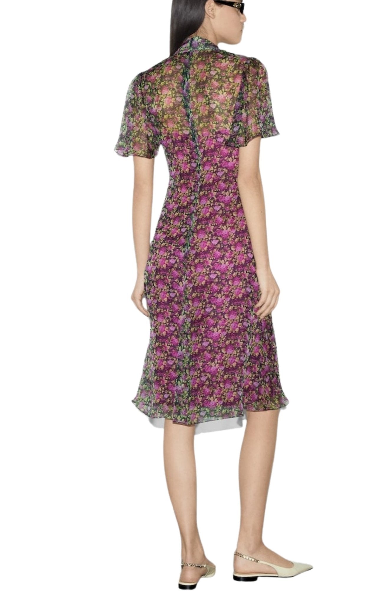 Gucci Floral Print Silk Evening Dress - Runway Catalog
