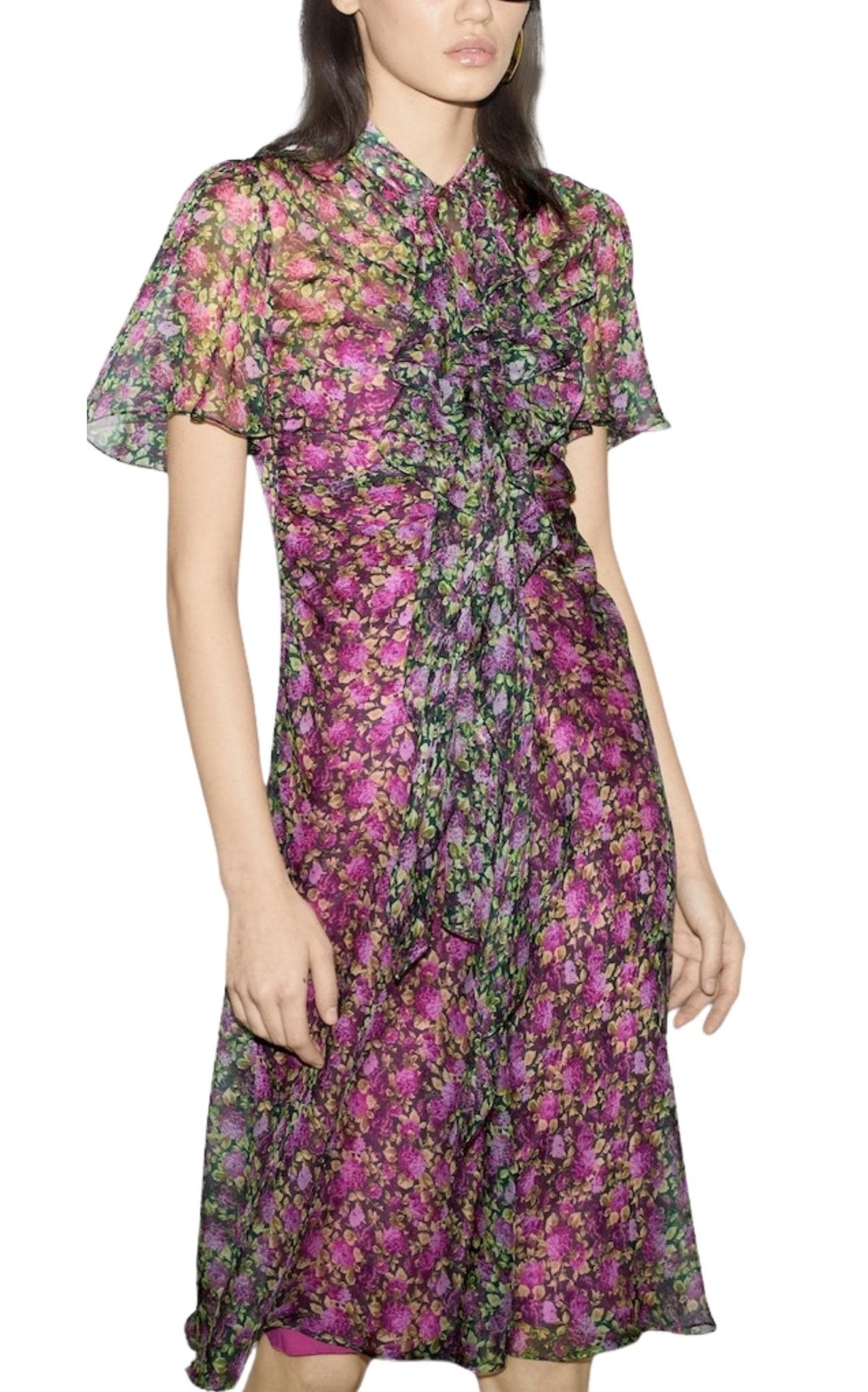 Gucci Floral Print Silk Evening Dress - Runway Catalog