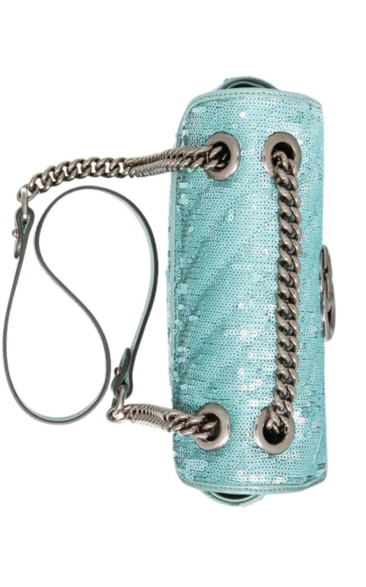 Gucci Green GG Marmont Mini Sequin Shoulder Bag - Runway Catalog