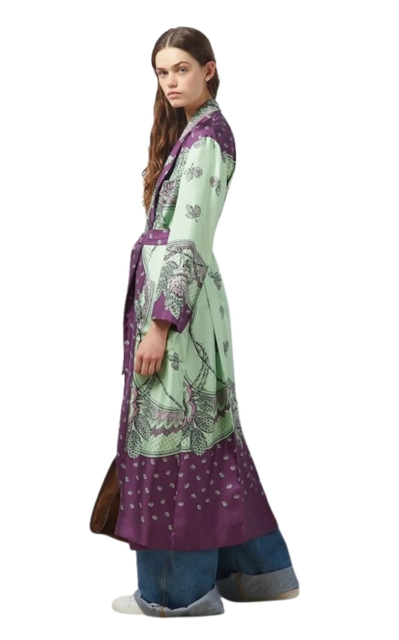 Gucci Green Paisley Print Silk Robe - Runway Catalog