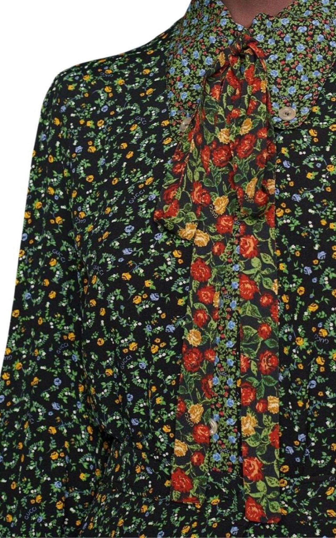 Gucci Liberty Floral Bow Detail Shirt - Runway Catalog