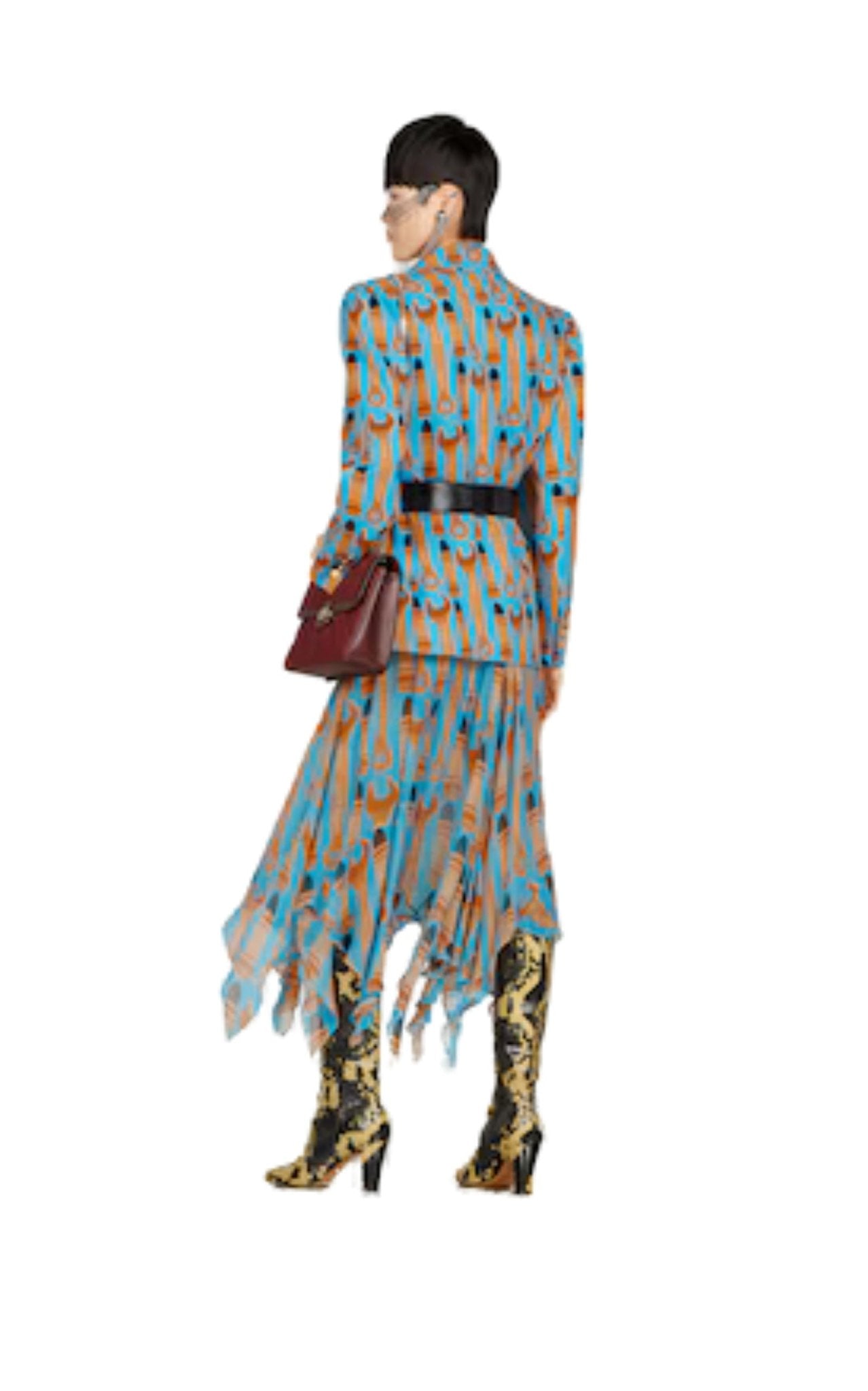 Gucci Lipstick And Tool Print Silk Skirt - Runway Catalog