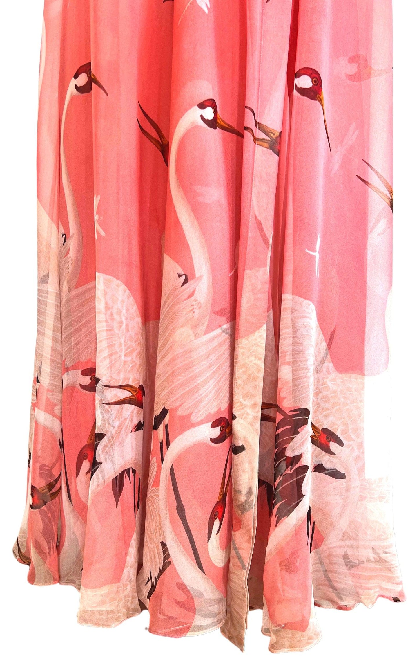 Gucci Pink Swan Print Dress with Bows on the Front