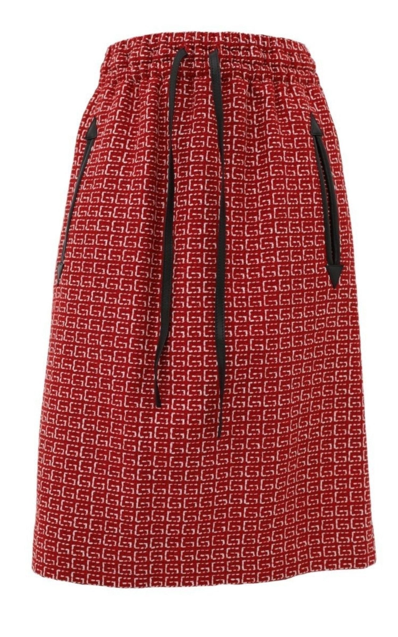 Gucci Red Jacquard GG Drawstring Skirt - Runway Catalog