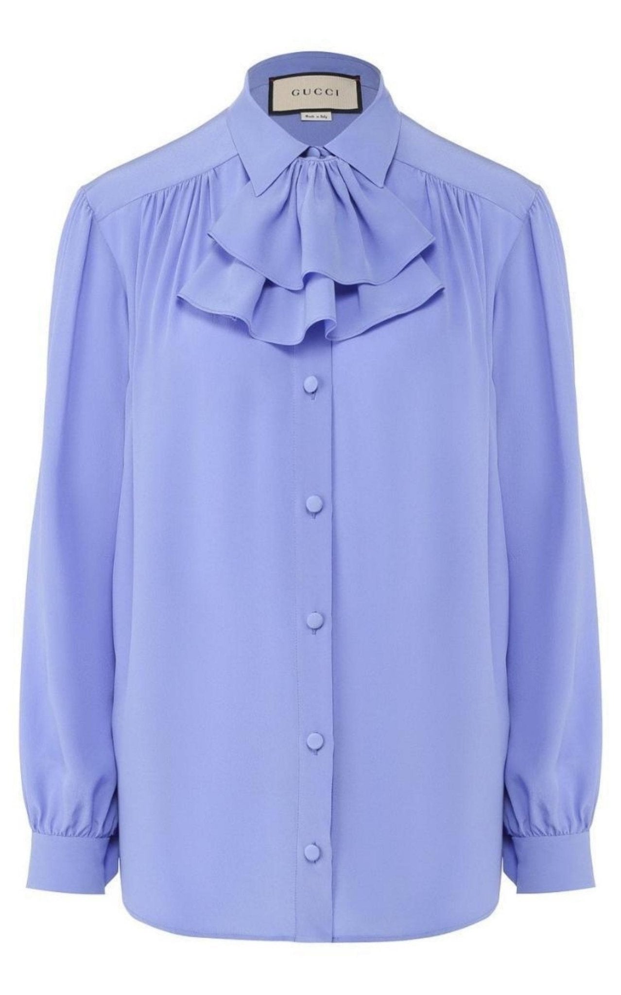 Gucci Ruffle - neck Silk Blouse - Runway Catalog
