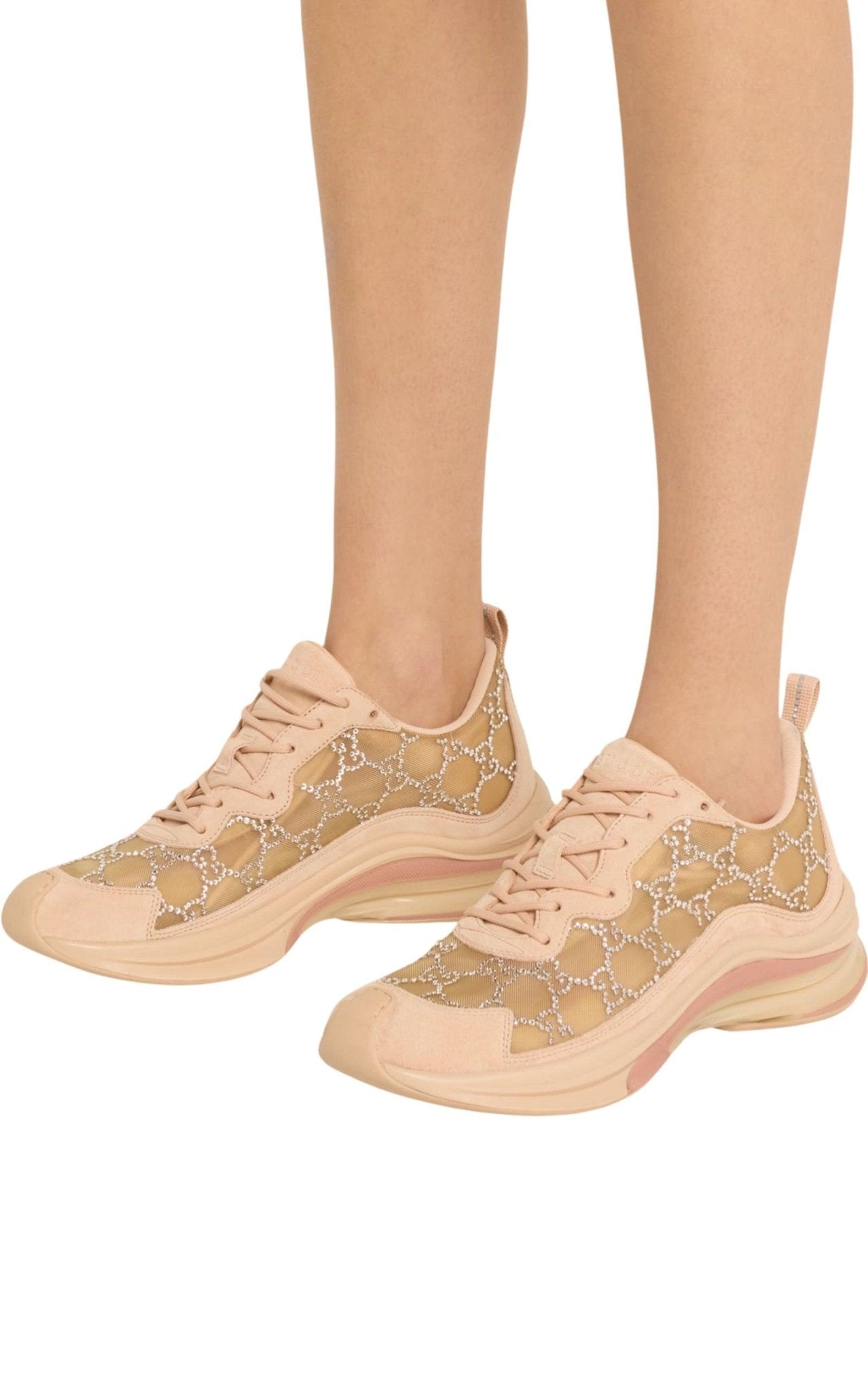 Gucci Tela GG Crystal Mesh Runner Sneakers - Runway Catalog