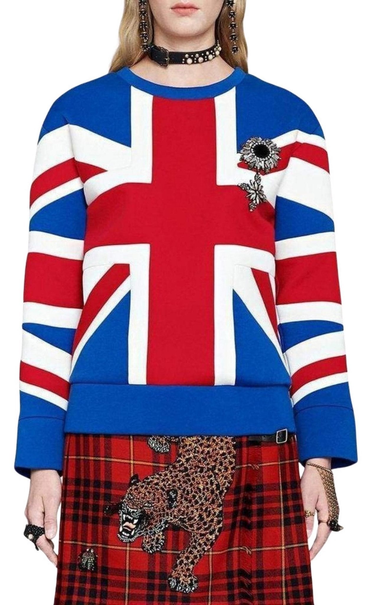Gucci Union Jack Jersey Sweatshirt - Runway Catalog