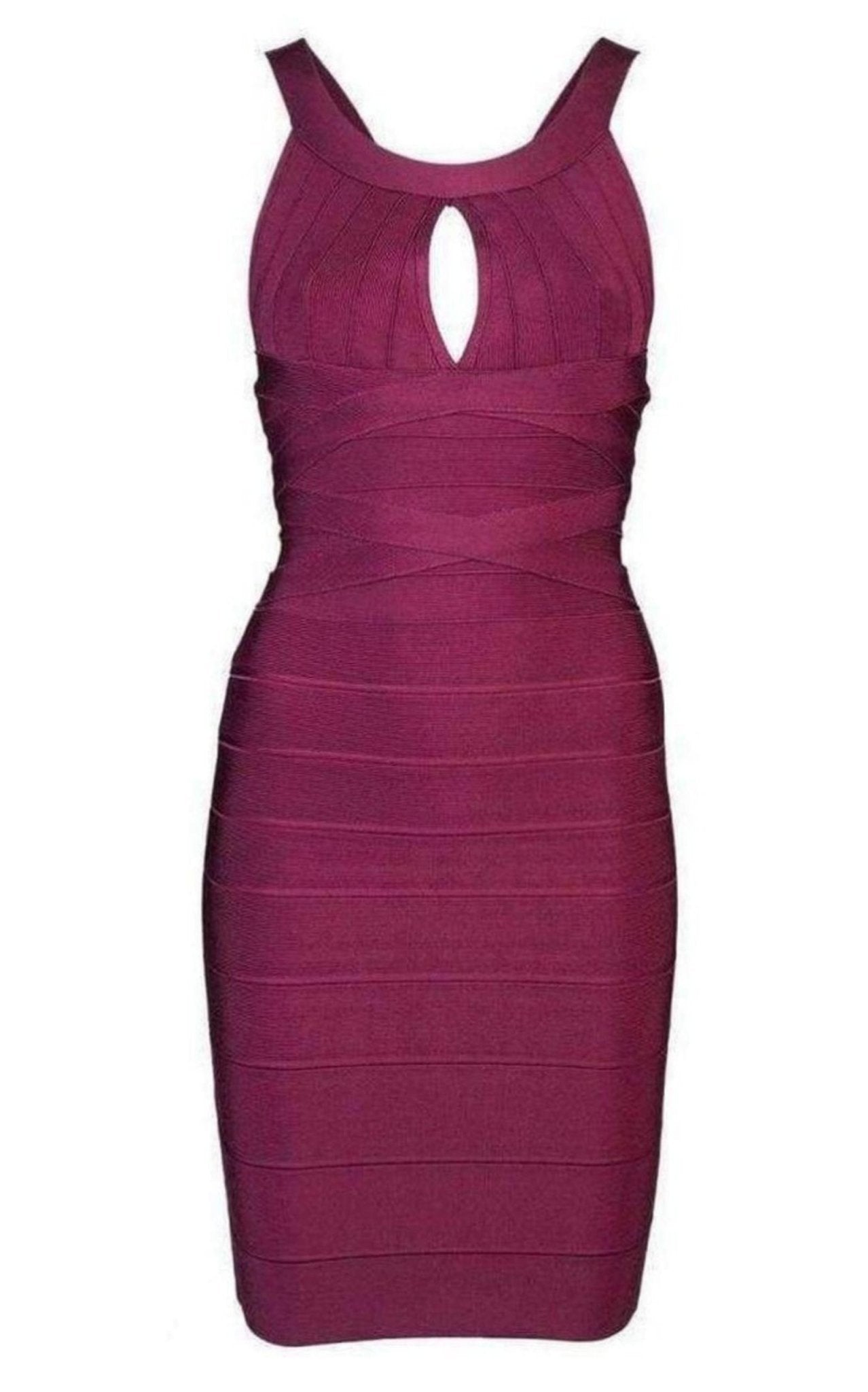 Herve Leger Iridessa Signature Bandage Maroon Dress - Runway Catalog