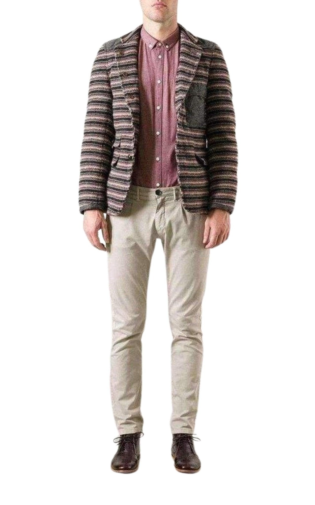 Junya Watanabe Junya Watanabe x Duvetica Padded Multi - Colored Wool Button - Up Jacket - Runway Catalog