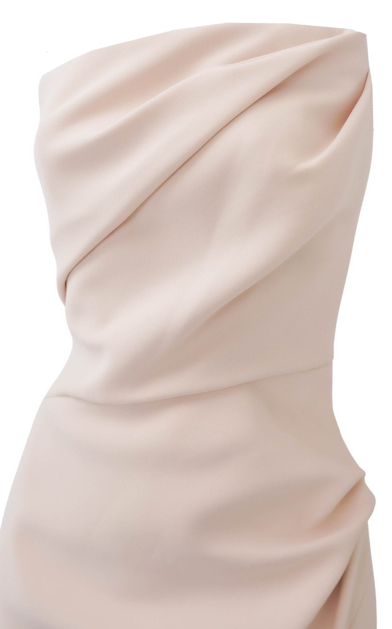 Maticevski Suffix Strapless Blush Crepe Midi Dress - Runway Catalog