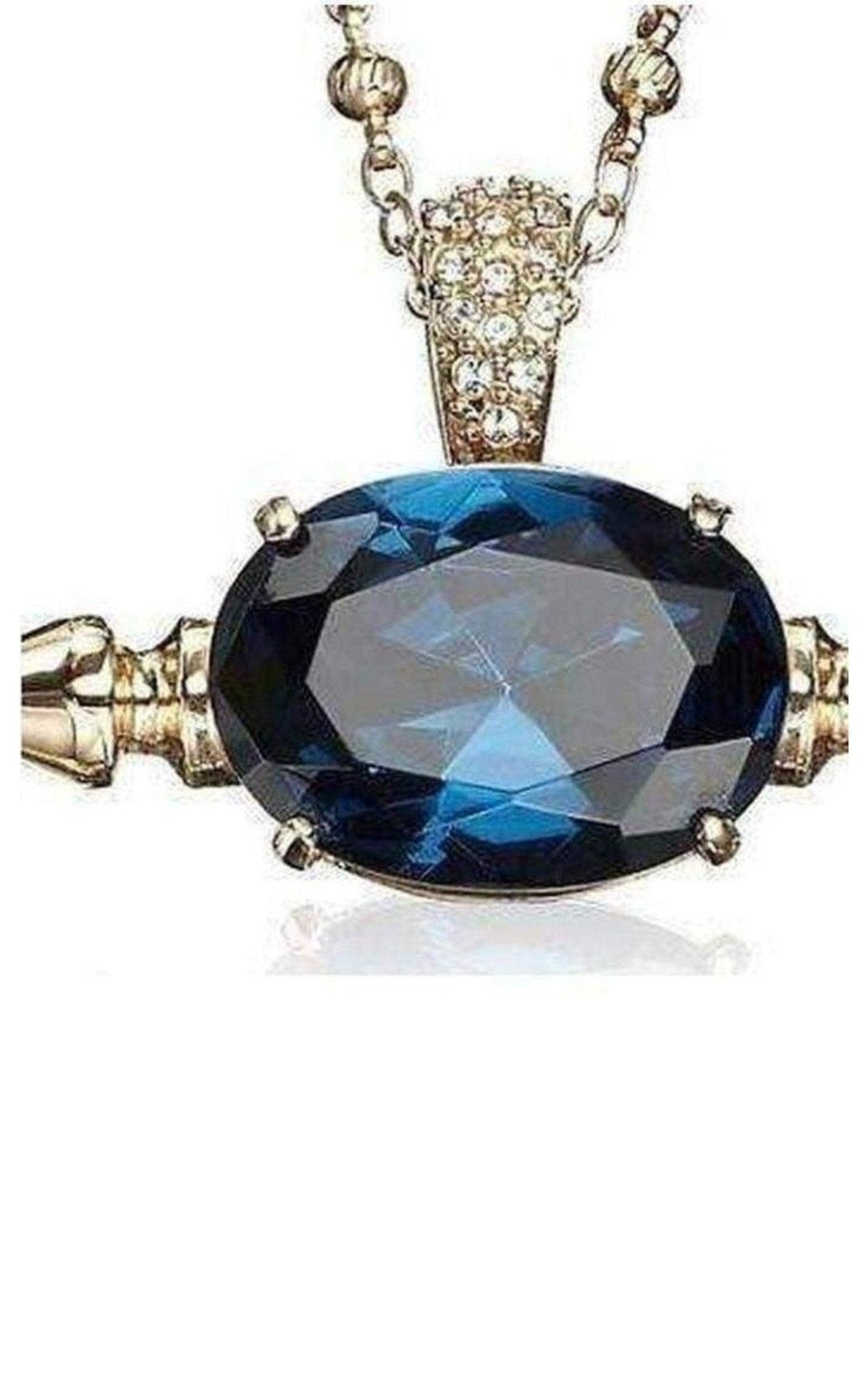 Mawi Spike and Oval Blue Crystal Necklace - Runway Catalog