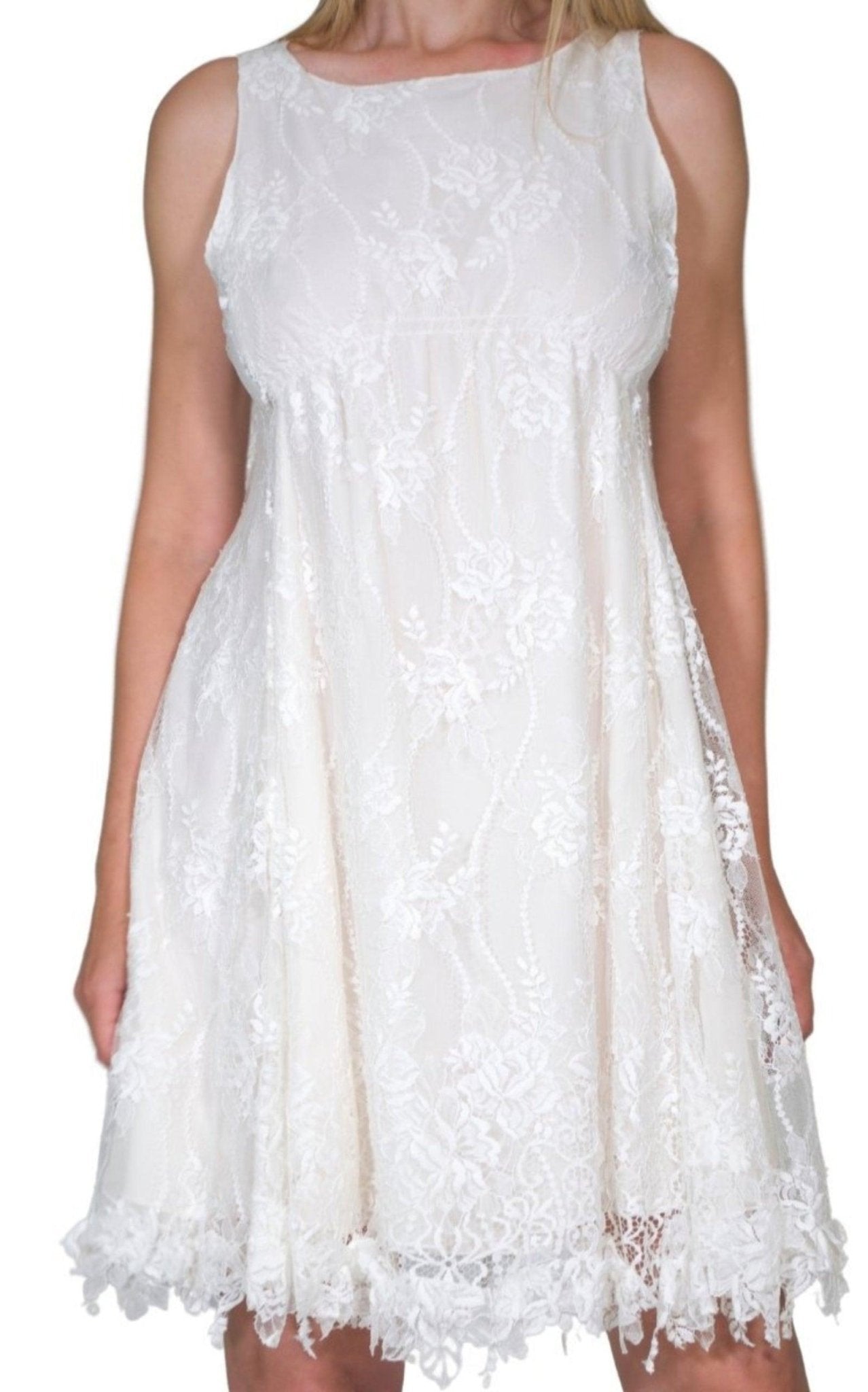 Nina Ricci White A - line Silhouette Babydoll Lace Dress Runway - Runway Catalog