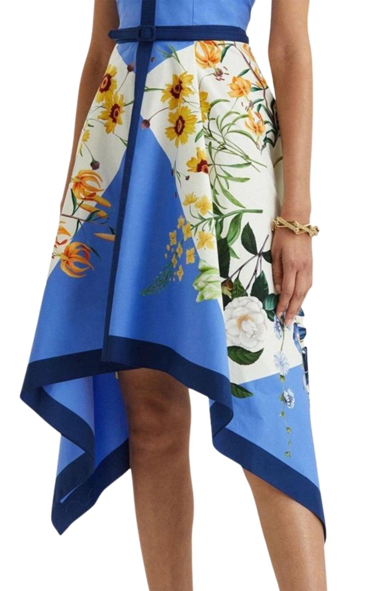 Oscar de la Renta Floral - print Flared Cotton Dress - Runway Catalog