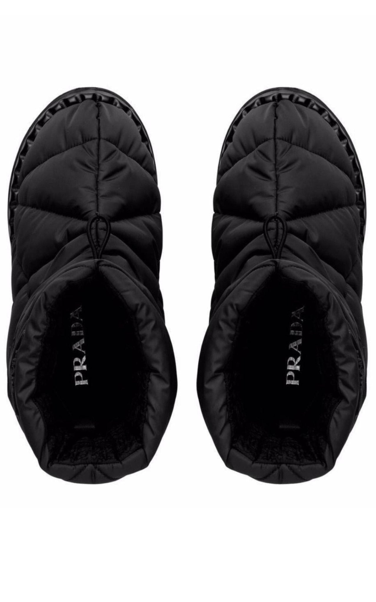 Prada Black Quilted Drawstring Ankle Boots - Runway Catalog