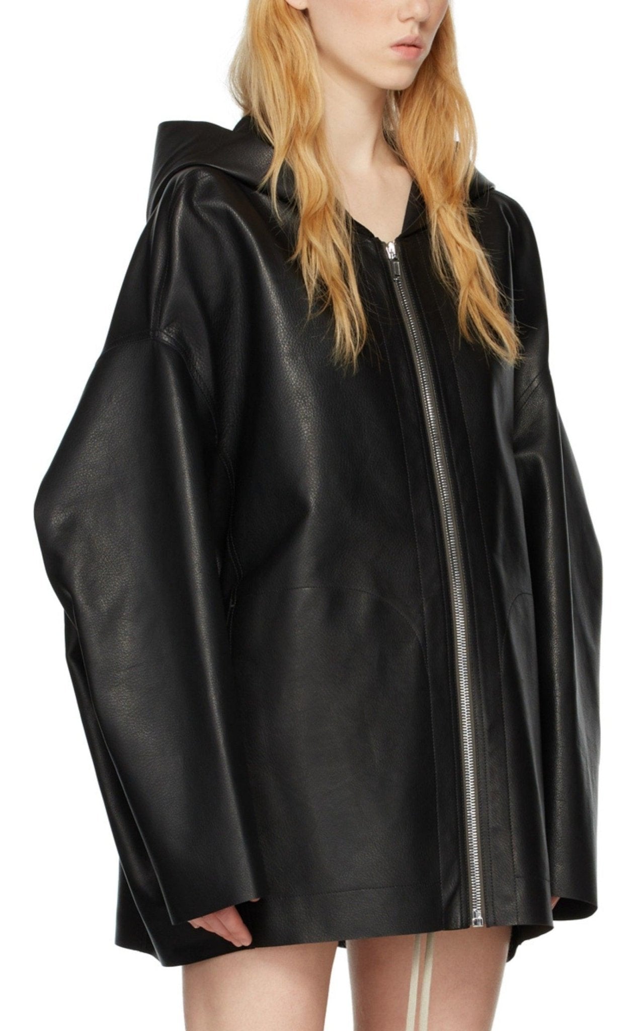 Rick Owens Black Peter Leather Jacket - Runway Catalog