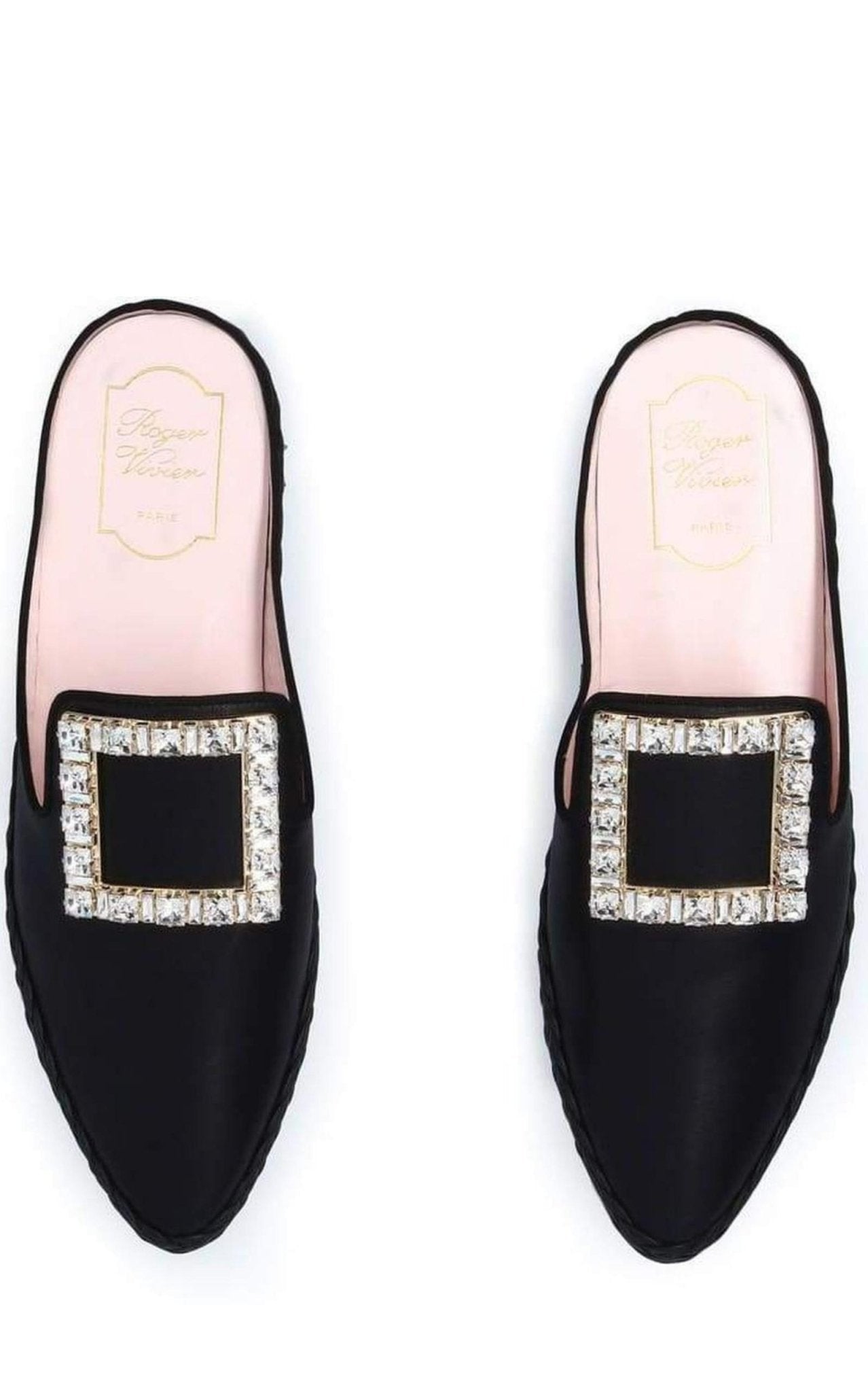 Roger Vivier RV Lounge Strass Buckle Mules - Runway Catalog