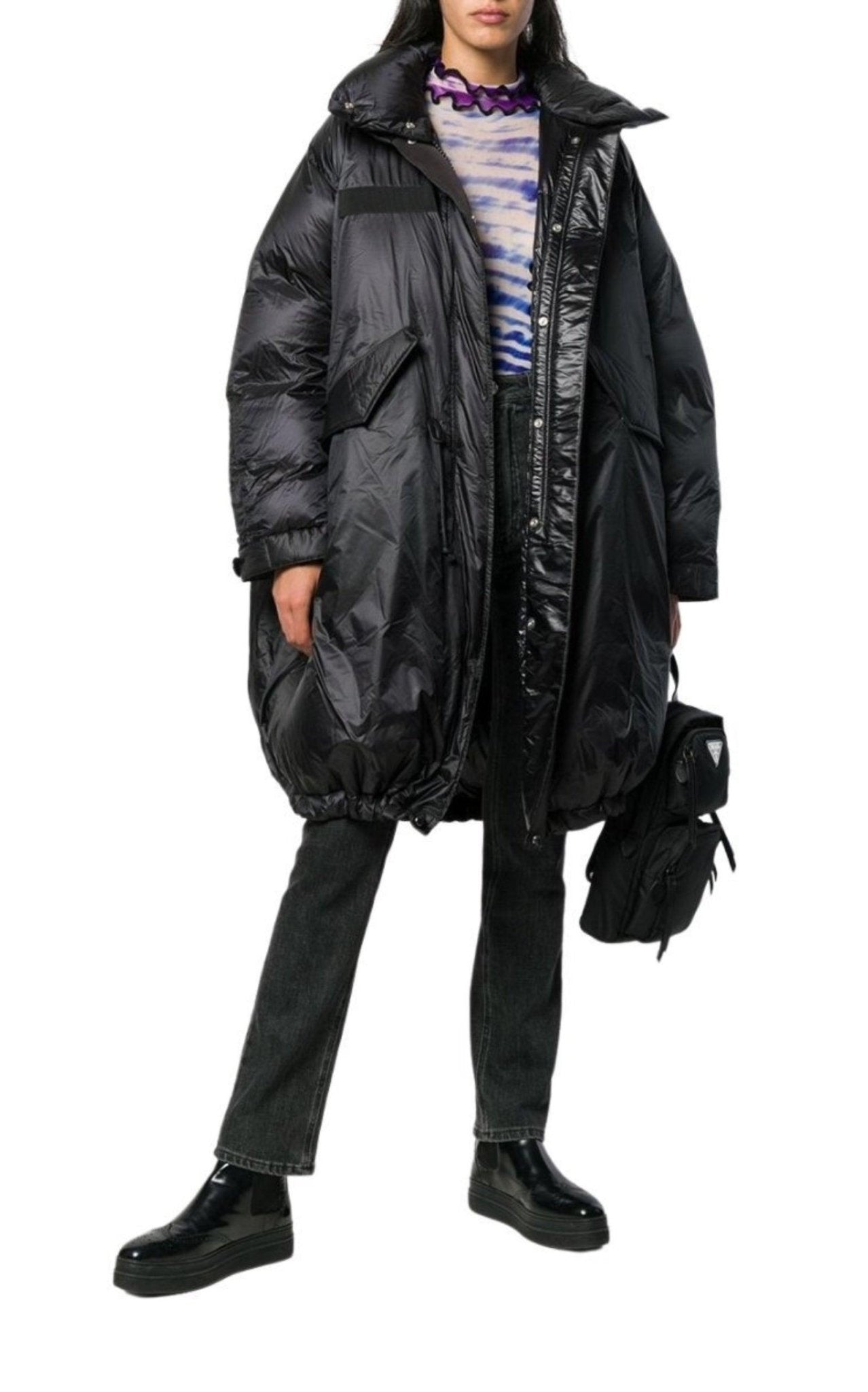 Sacai Black Down High Neck Padded Parka - Runway Catalog