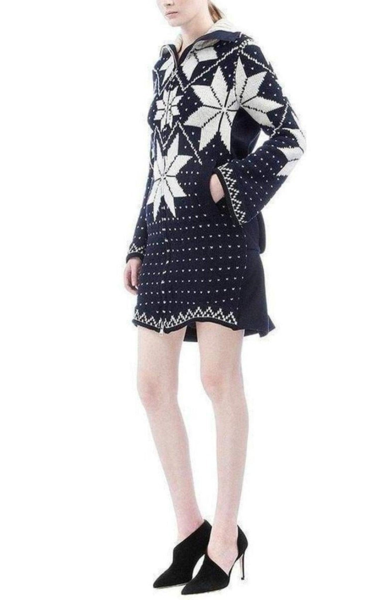 Sacai Luck Jacquard Long Cardigan Coat - Runway Catalog
