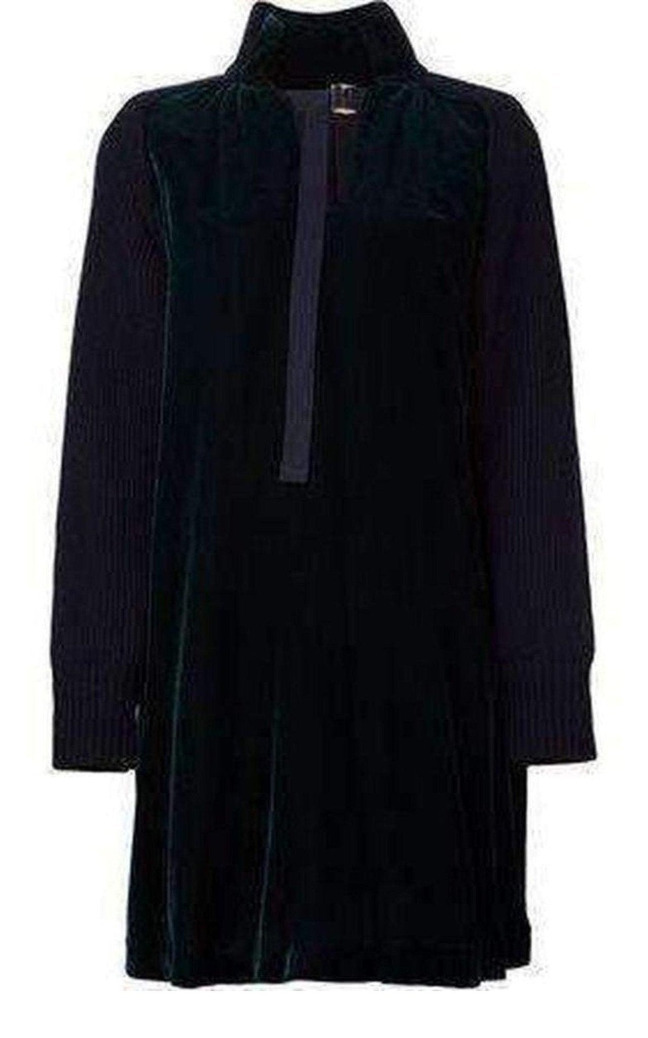 Sacai Wool Velvet Panelled Dress - Runway Catalog