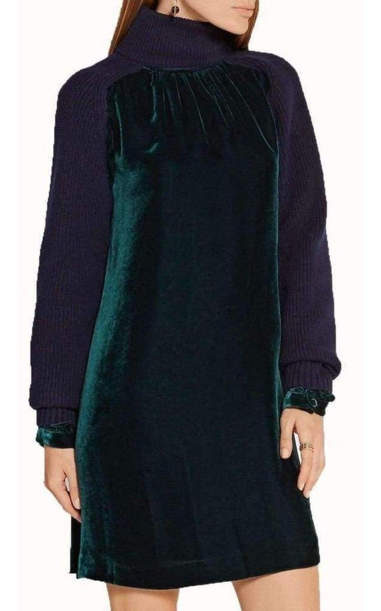 Sacai Wool Velvet Panelled Dress - Runway Catalog