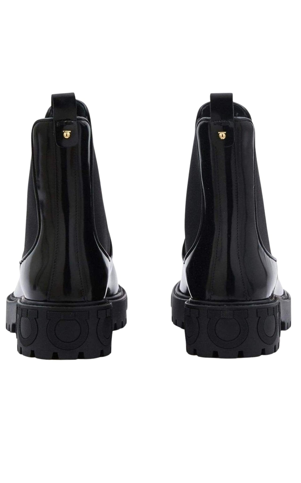 Salvatore Ferragamo Varsi Leather Gancini - Sole Chelsea Boots - Runway Catalog