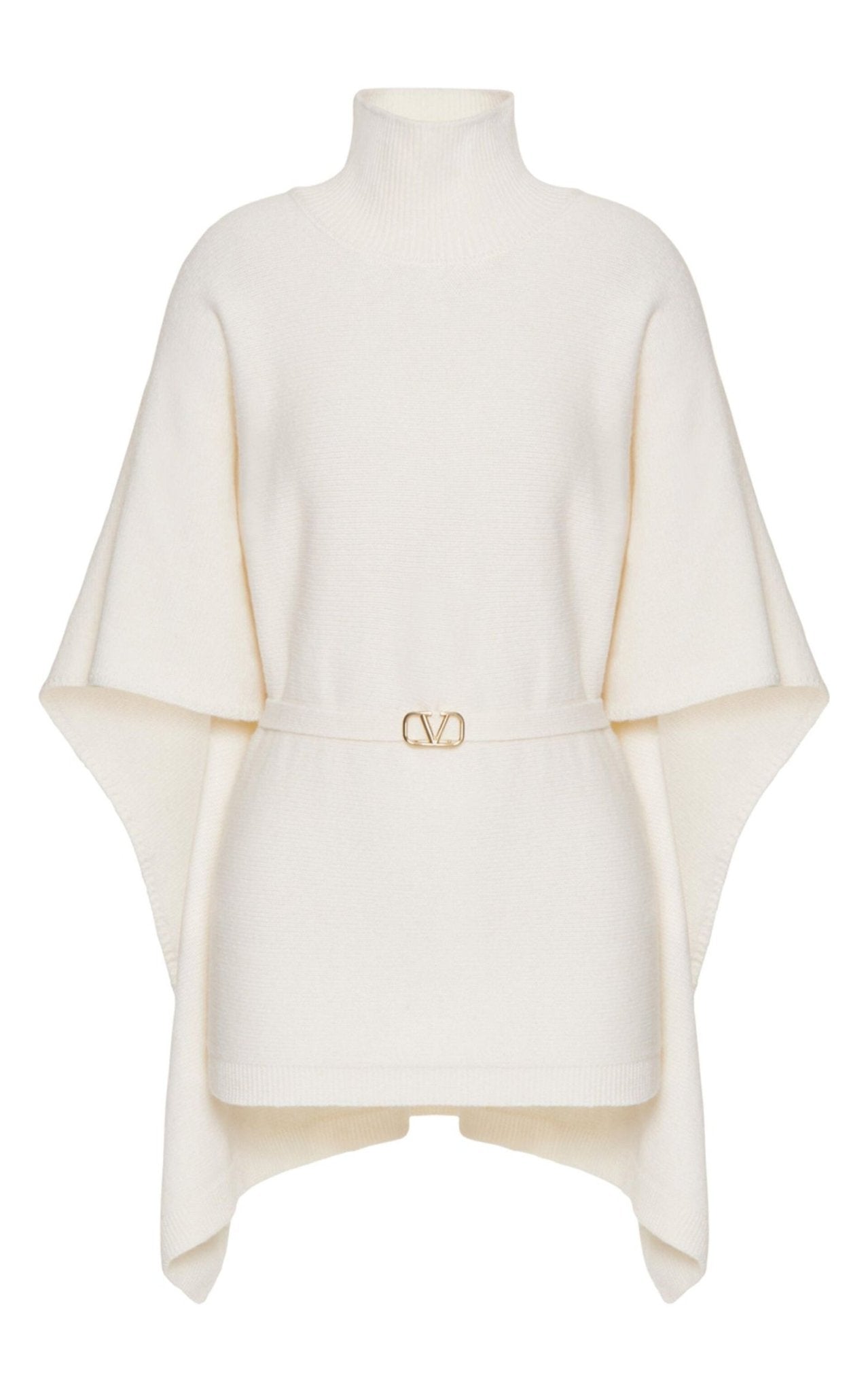 Valentino Caped Virgin Wool Turtleneck Sweater - Runway Catalog