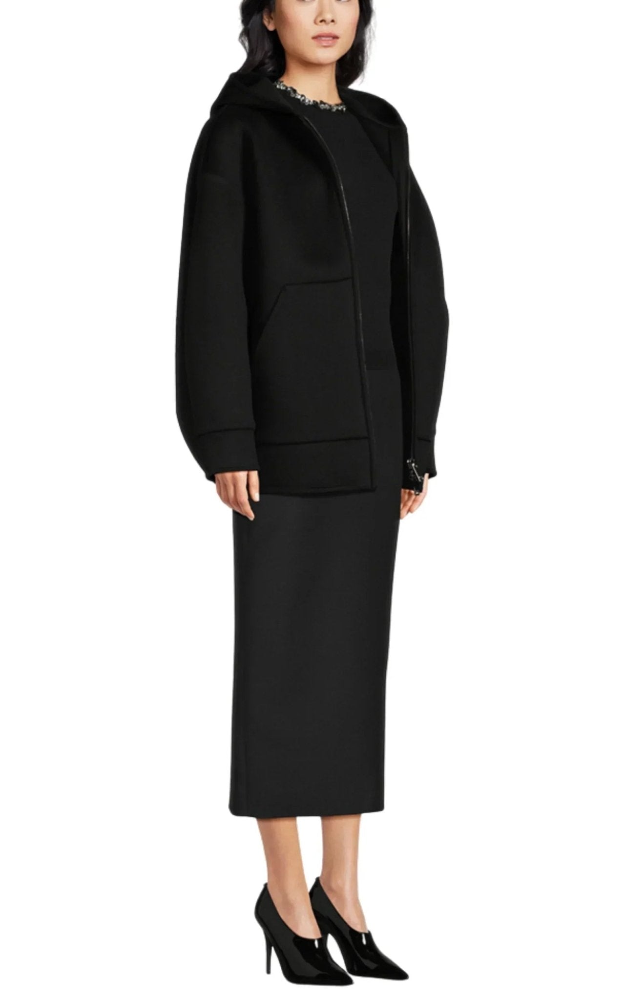 Valentino Zip - Up Drop Shoulder Hoodie Jacket - Runway Catalog