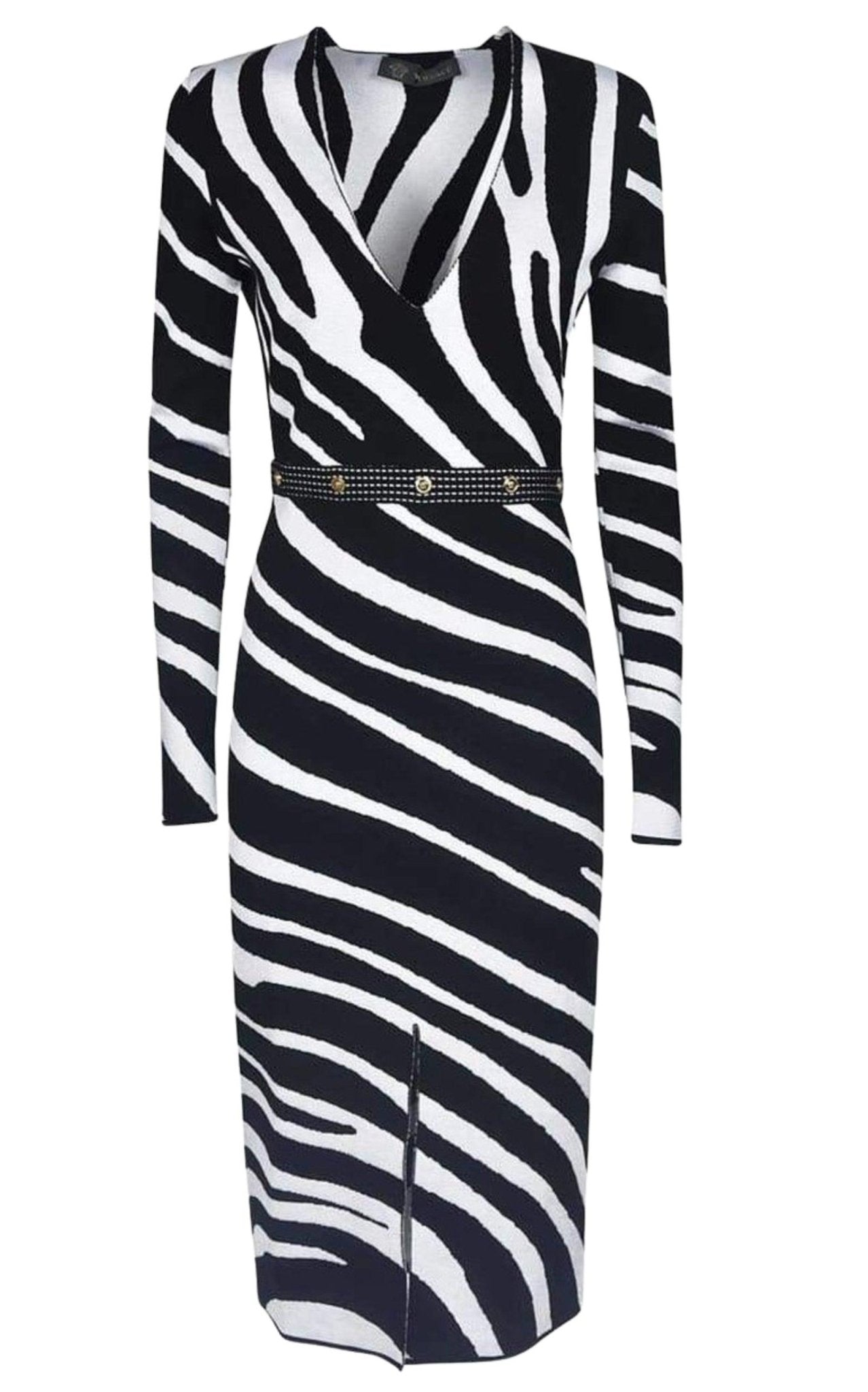 Versace Zebra Print Sweater Dress - Runway Catalog