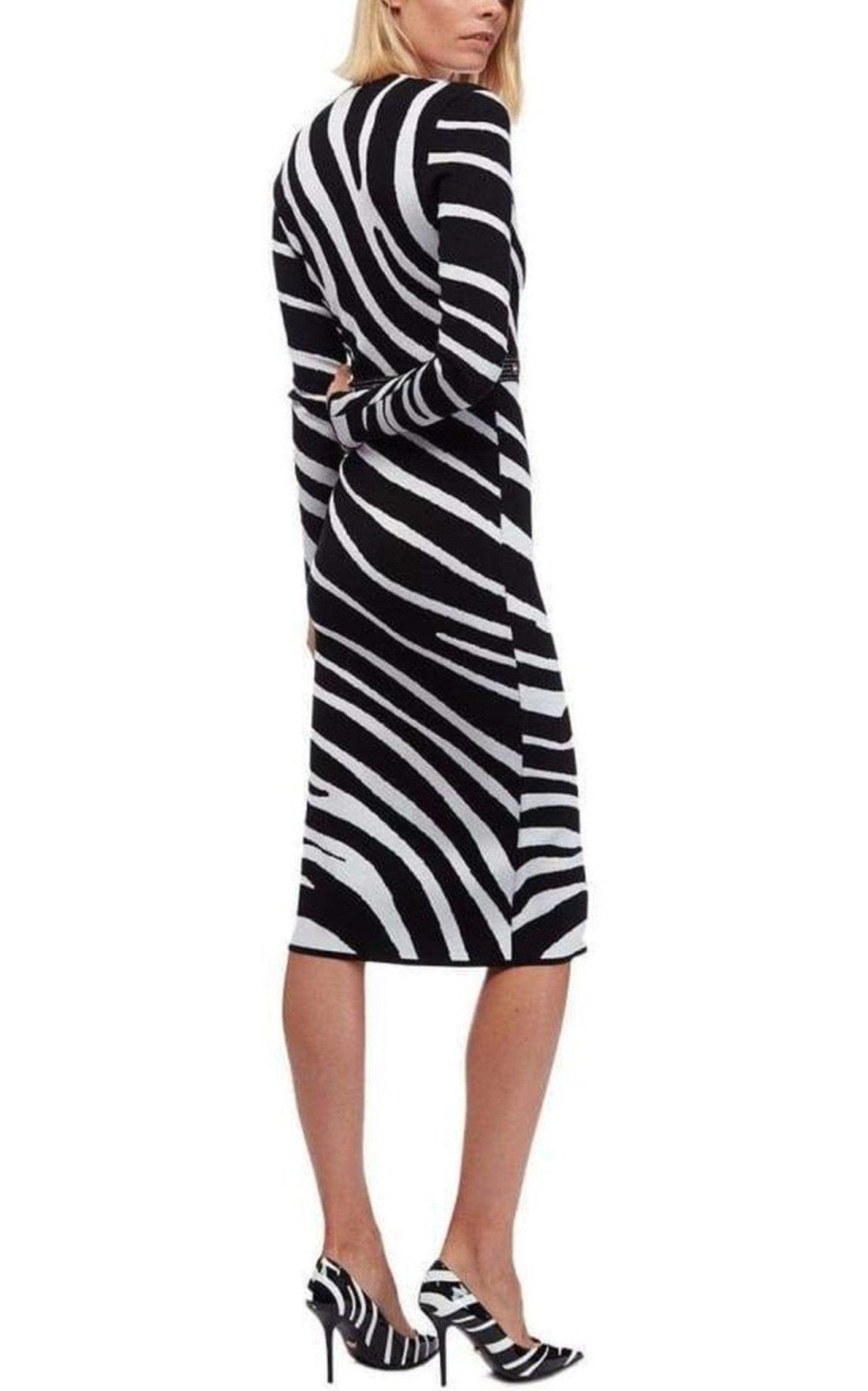 Versace Zebra Print Sweater Dress - Runway Catalog
