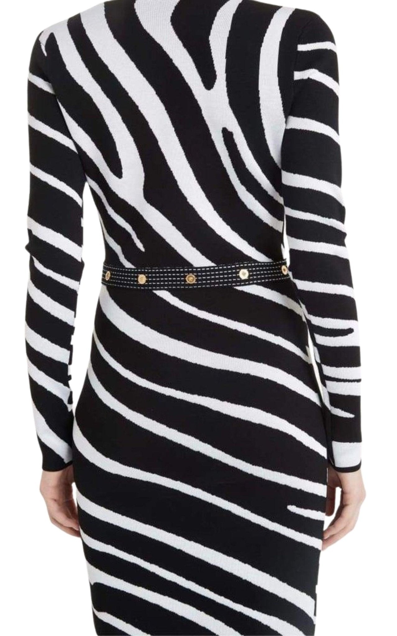 Versace Zebra Print Sweater Dress - Runway Catalog