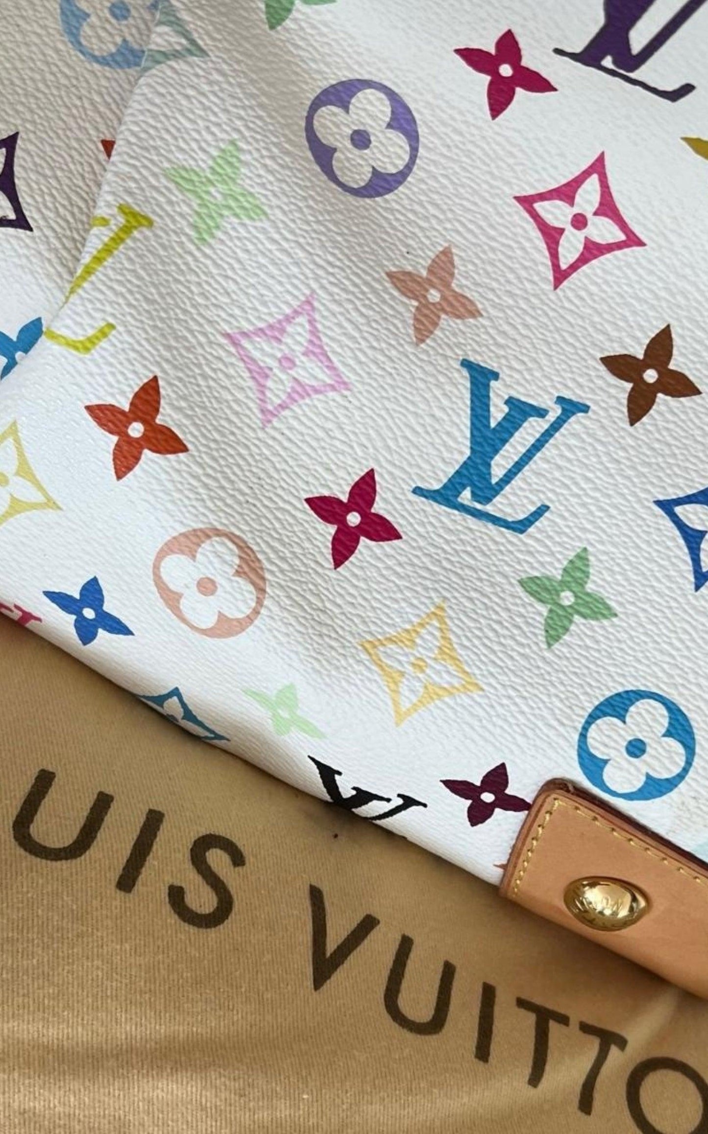 What Goes Around Comes Around Louis Vuitton White Multi Ursula Tote