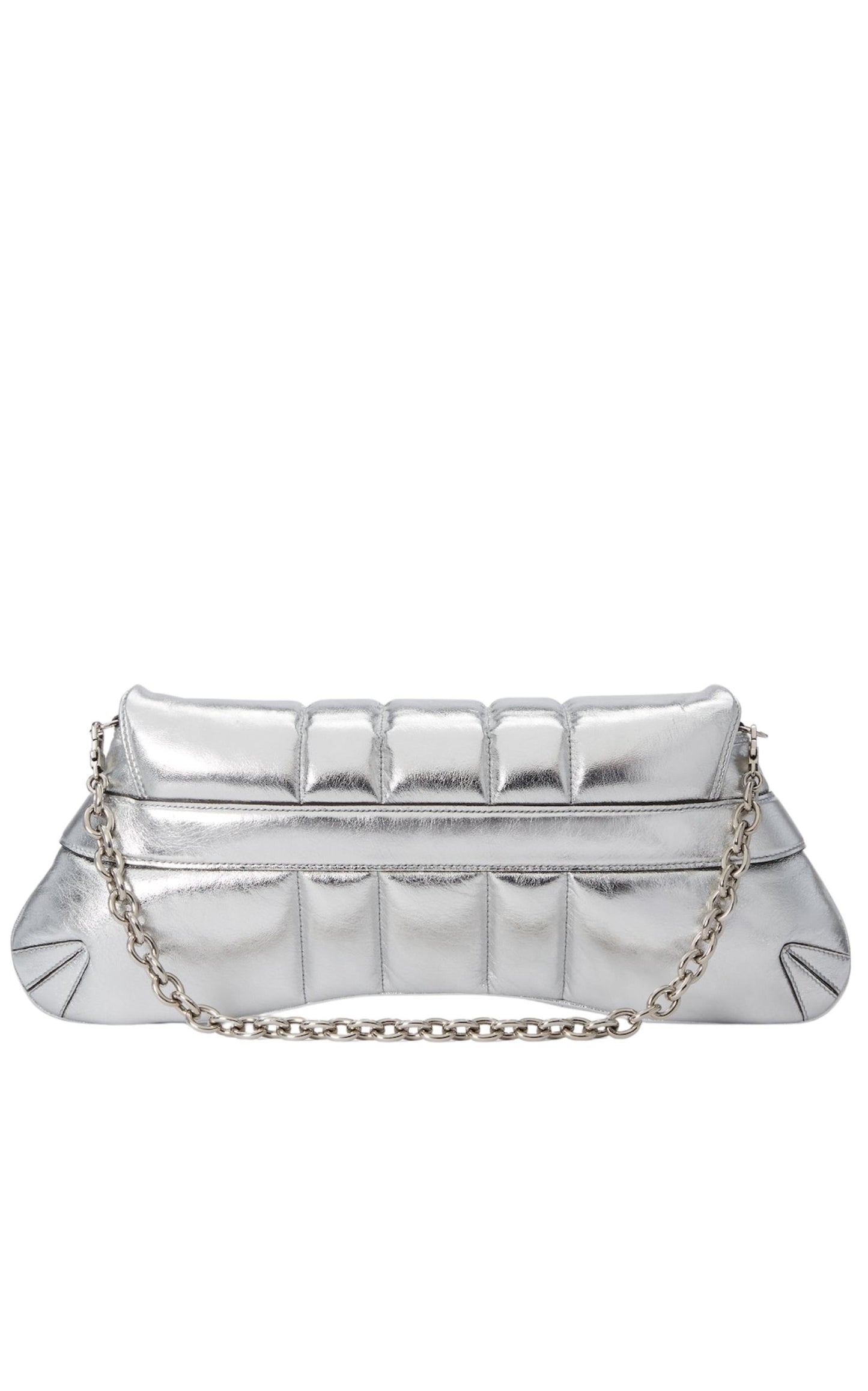 Gucci Silver Horsebit Chain Medium Shoulder Bag