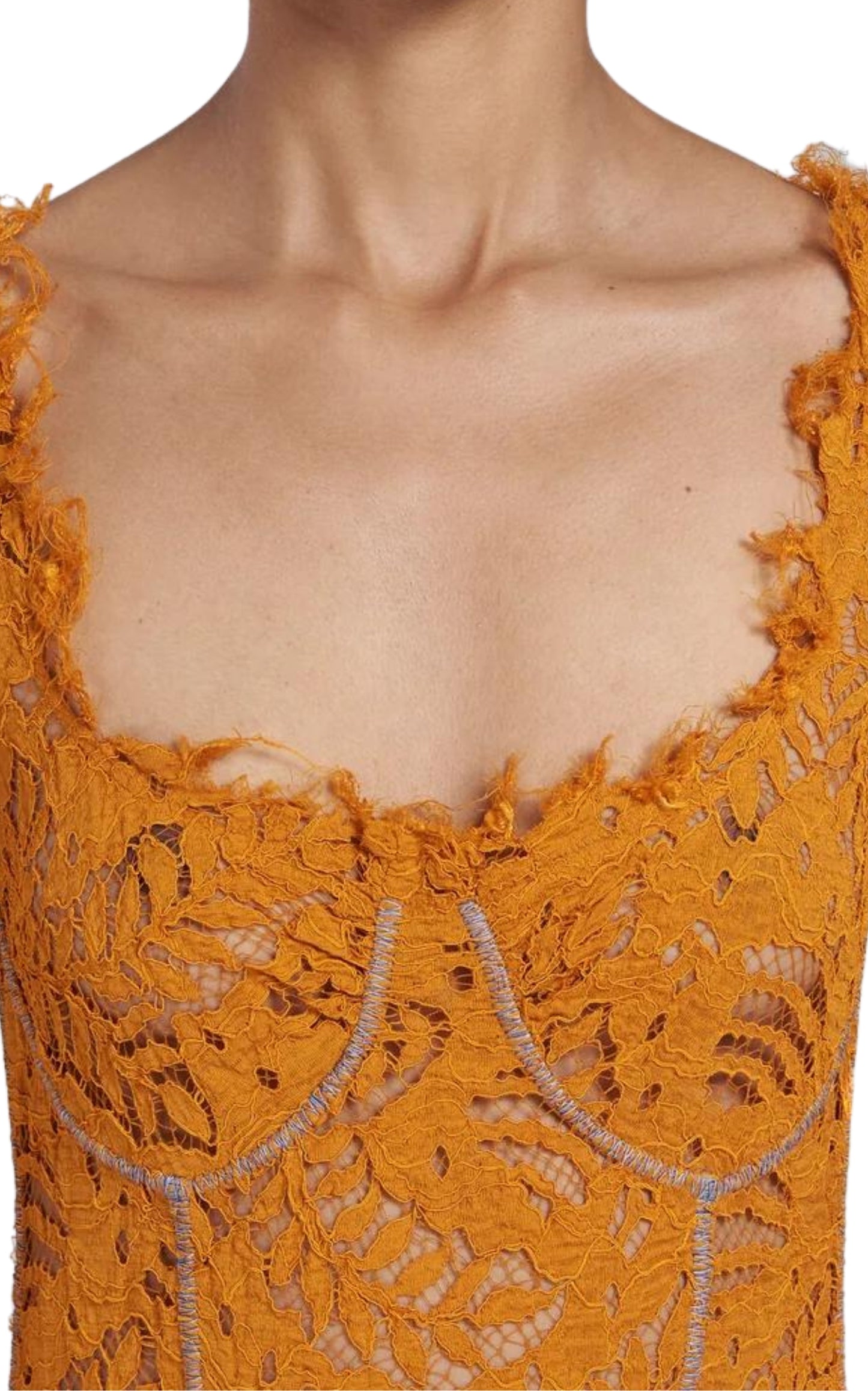 Lace Coreset Detail Maxi Dress