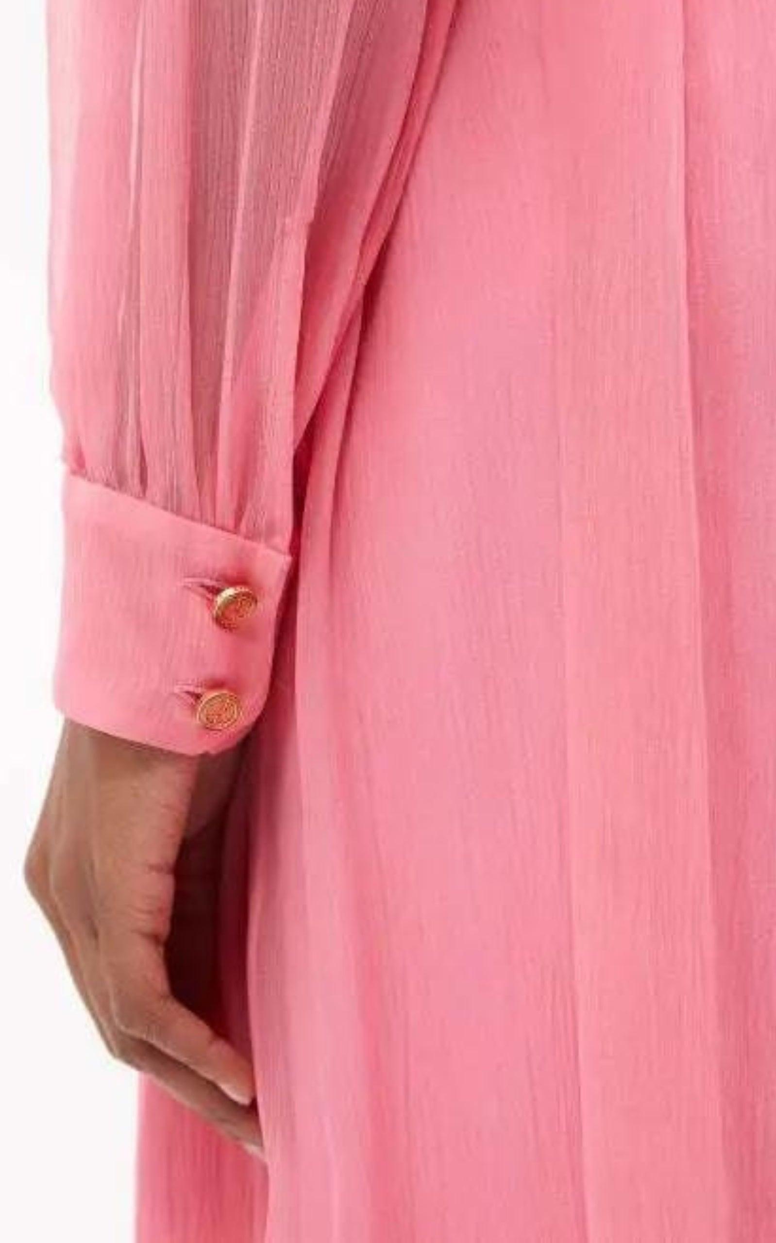  GucciVelvet Ties Silk-chiffon Midi Dress - Runway Catalog