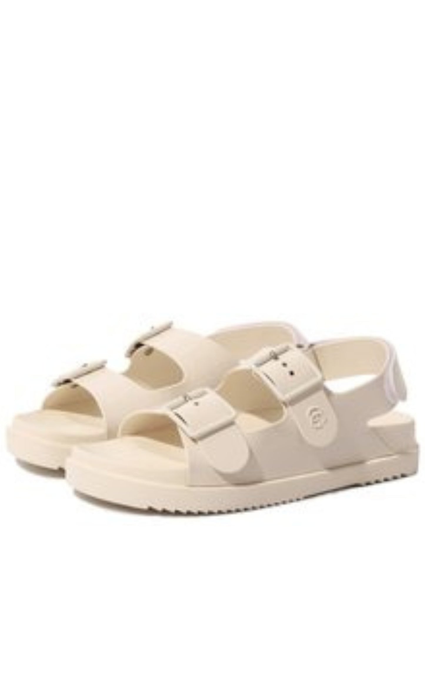 Dusty White Double G Rubber Sandals