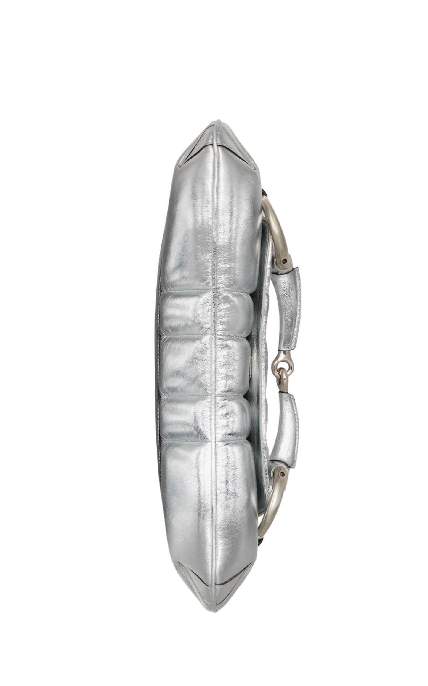 Gucci Silver Horsebit Chain Medium Shoulder Bag