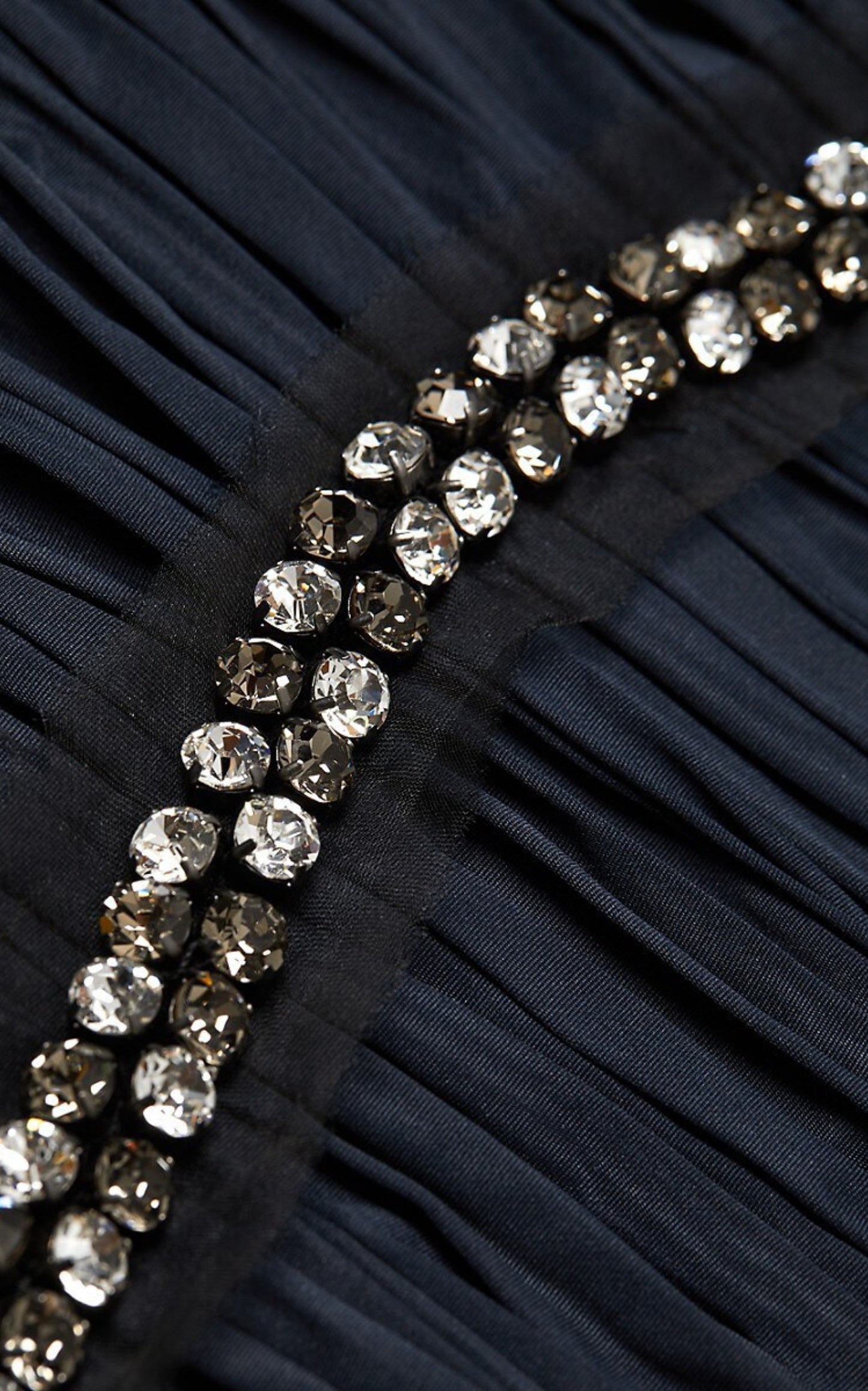 Krystal-perler Moire Taft Midi-kjole