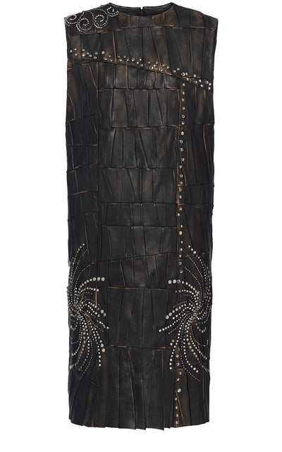 Nappa Leather Patchwork Dress