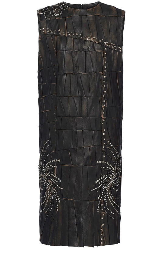 Nappa Leather Patchwork Dress