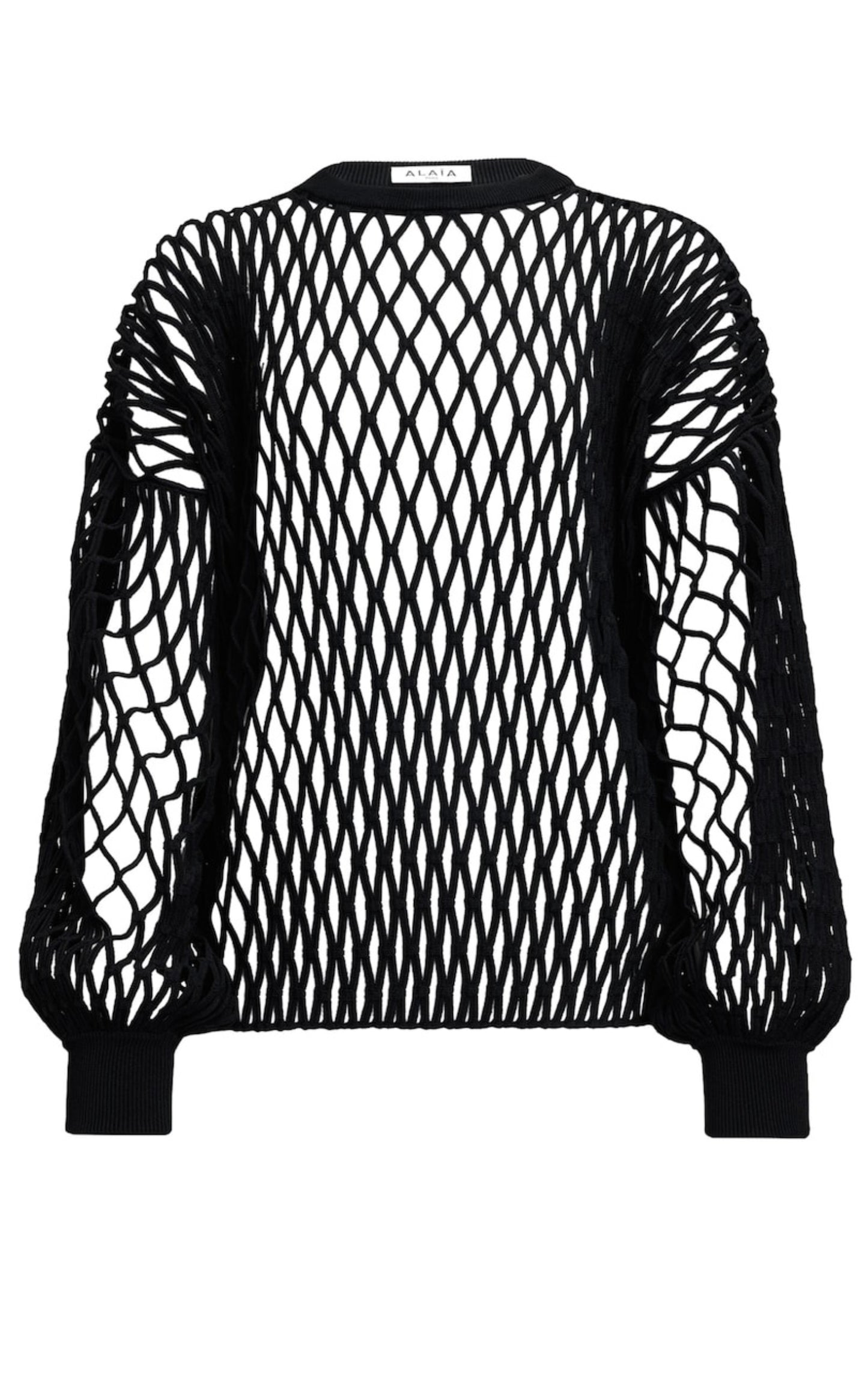 Black Macrame Fishnet Sweater