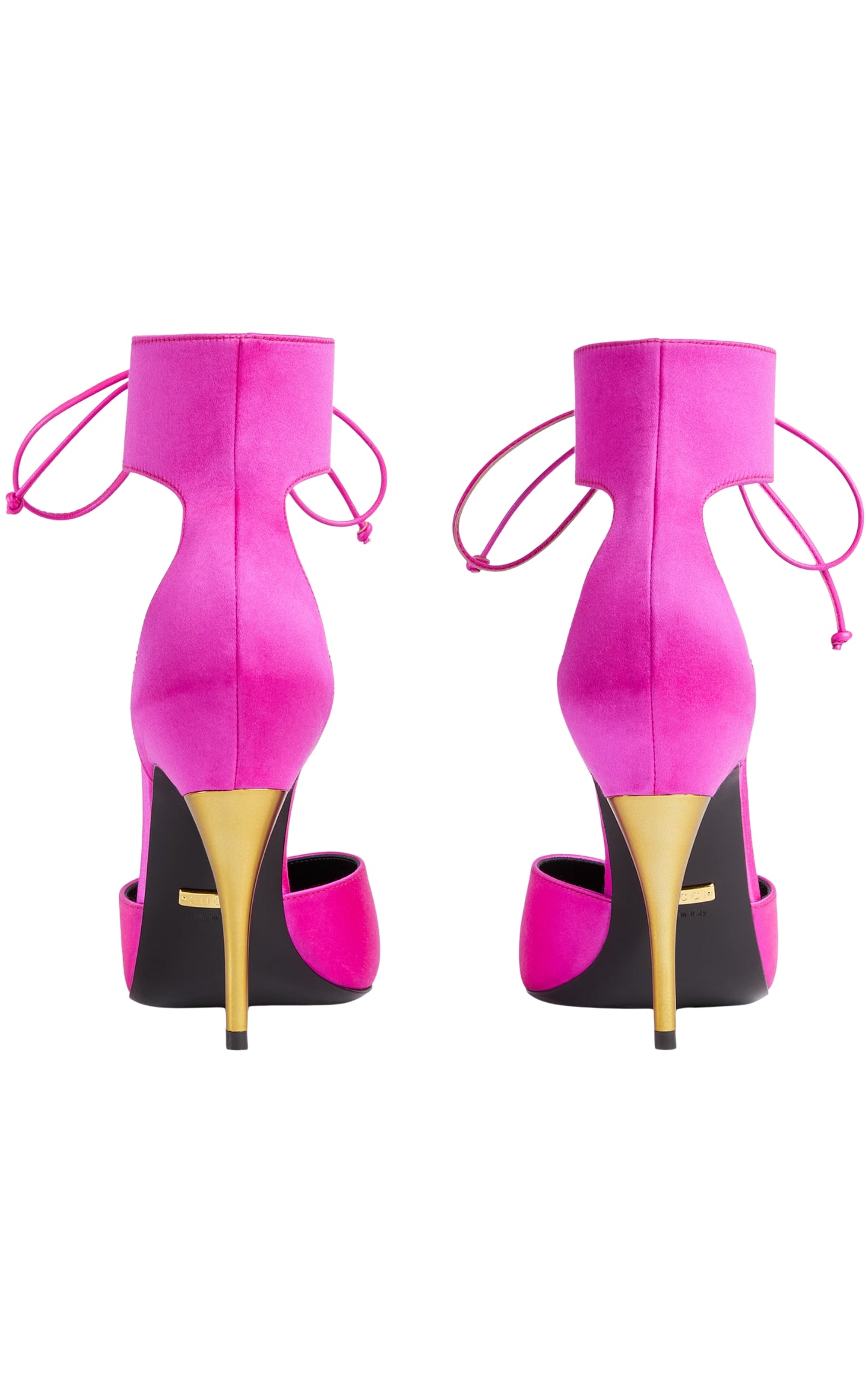 Lace-up Pink Satin Pump