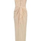  BCBGMAXAZRIABrandy Vanilla Draped Lace Bodice Gown - Runway Catalog