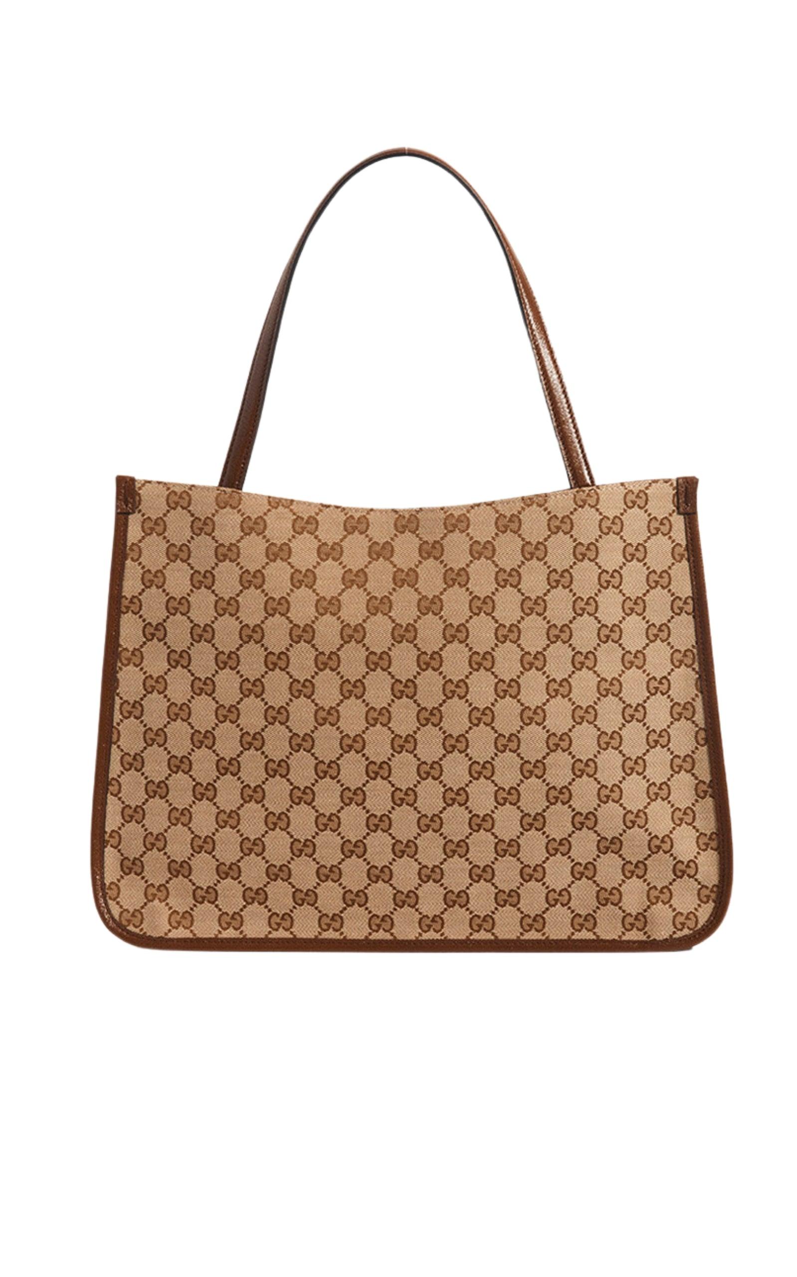 Gucci Horsebit 1955 mini rounded bag in Brown Beige GG Canvas