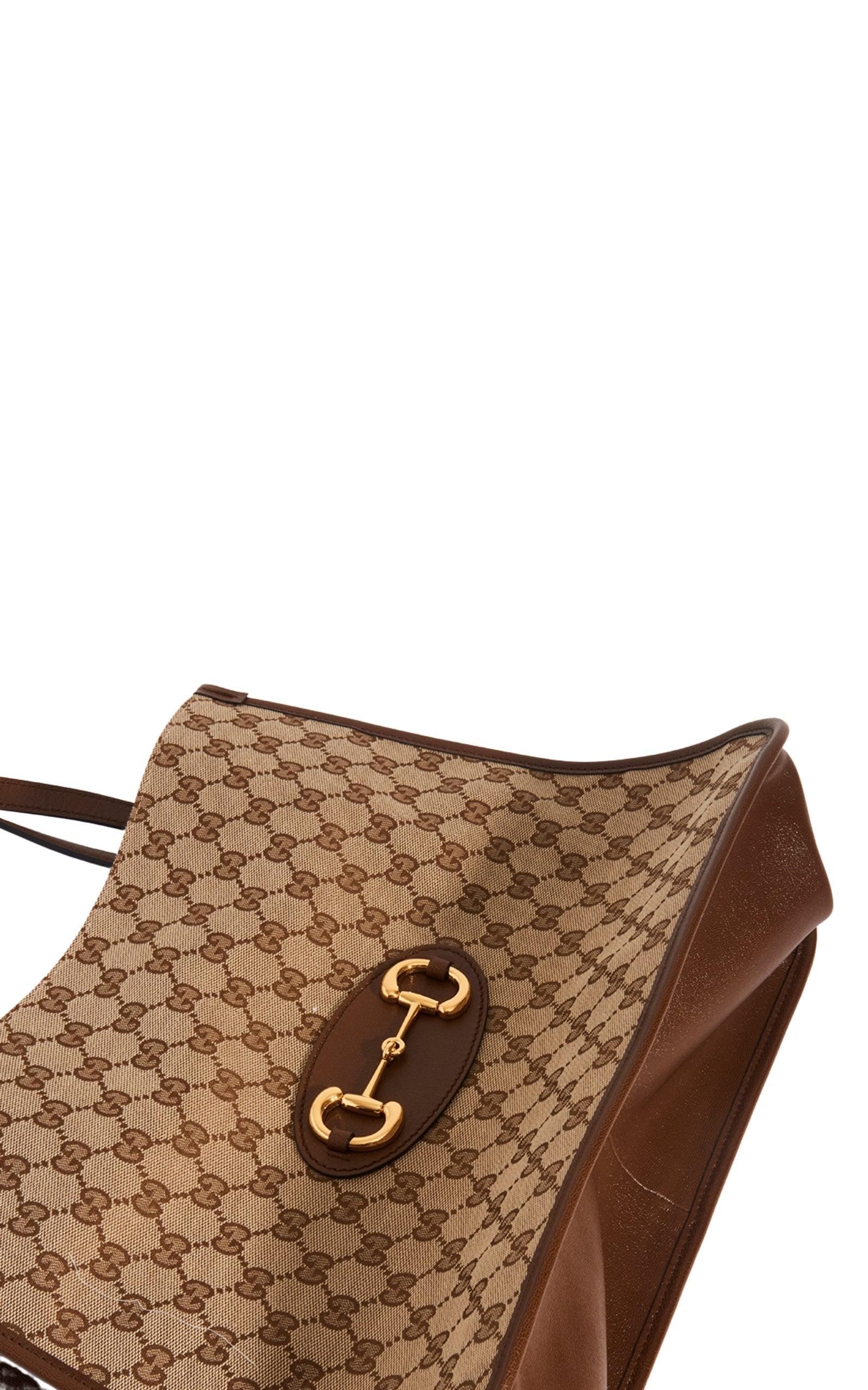 Horsebit 1955 cloth handbag Gucci Brown in Cloth - 36334264